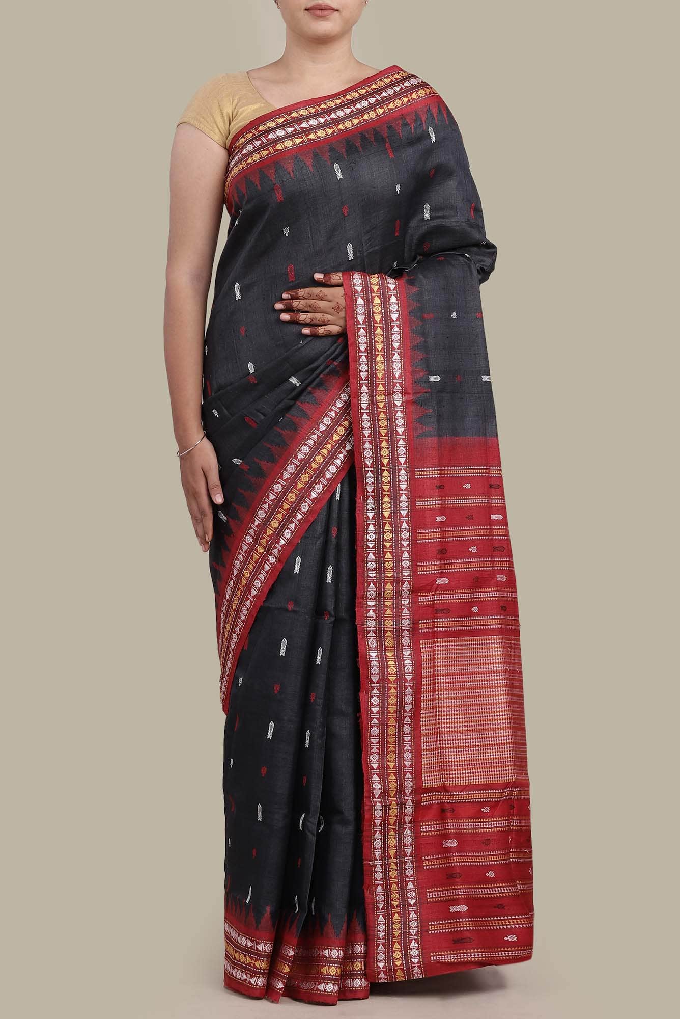 Black Orissa Silk Saree