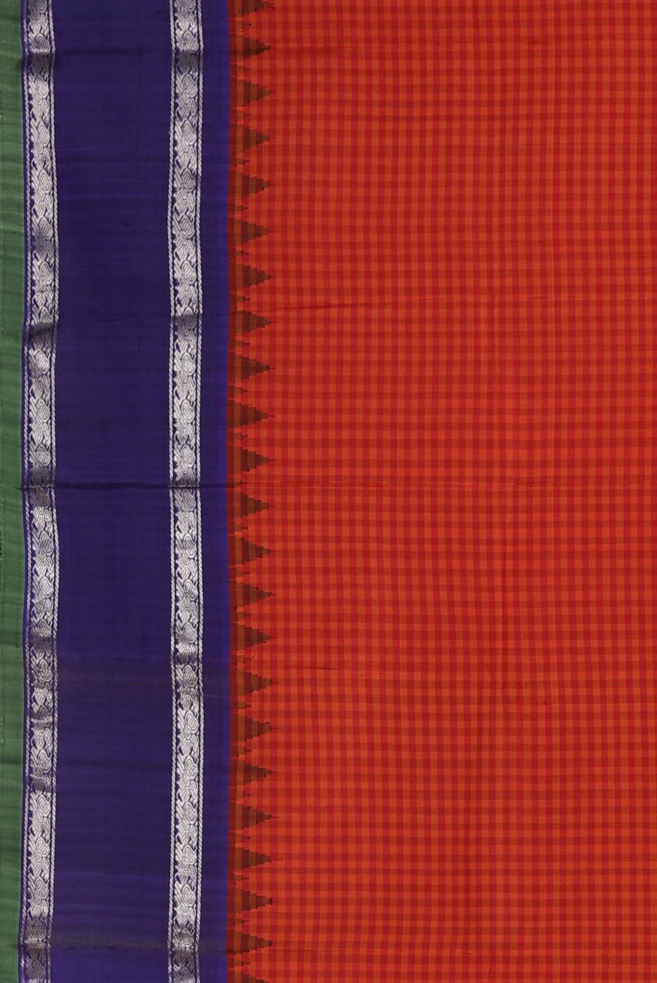 Orange Gadwal Silk Saree