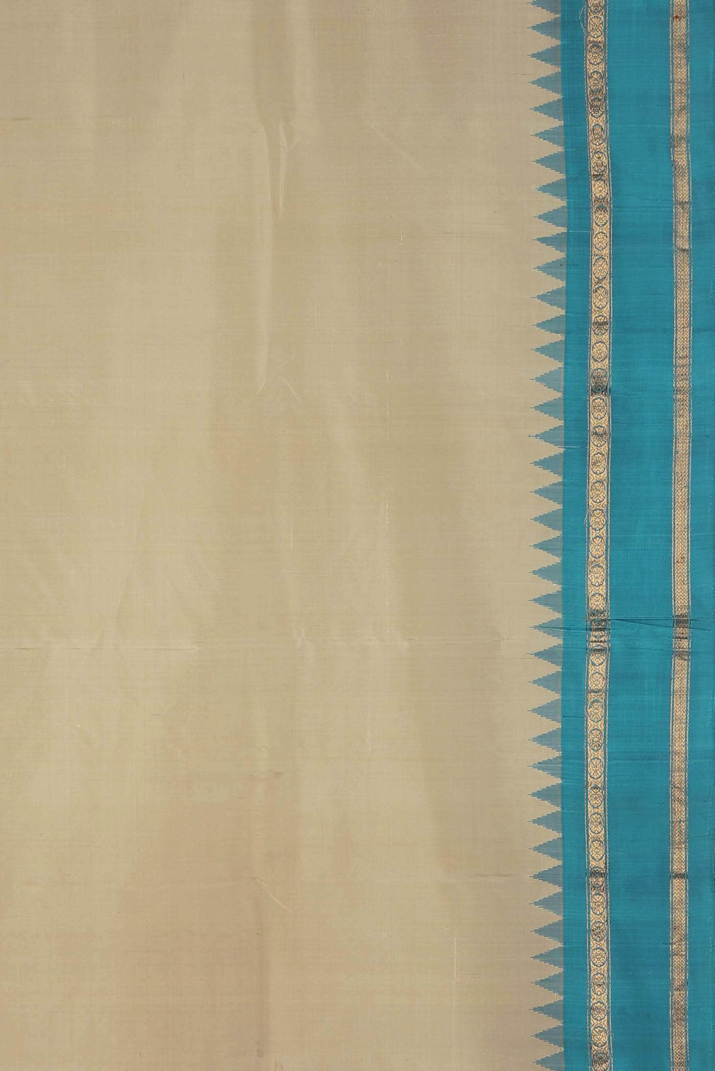 Cream Gadwal Silk Cotton Saree