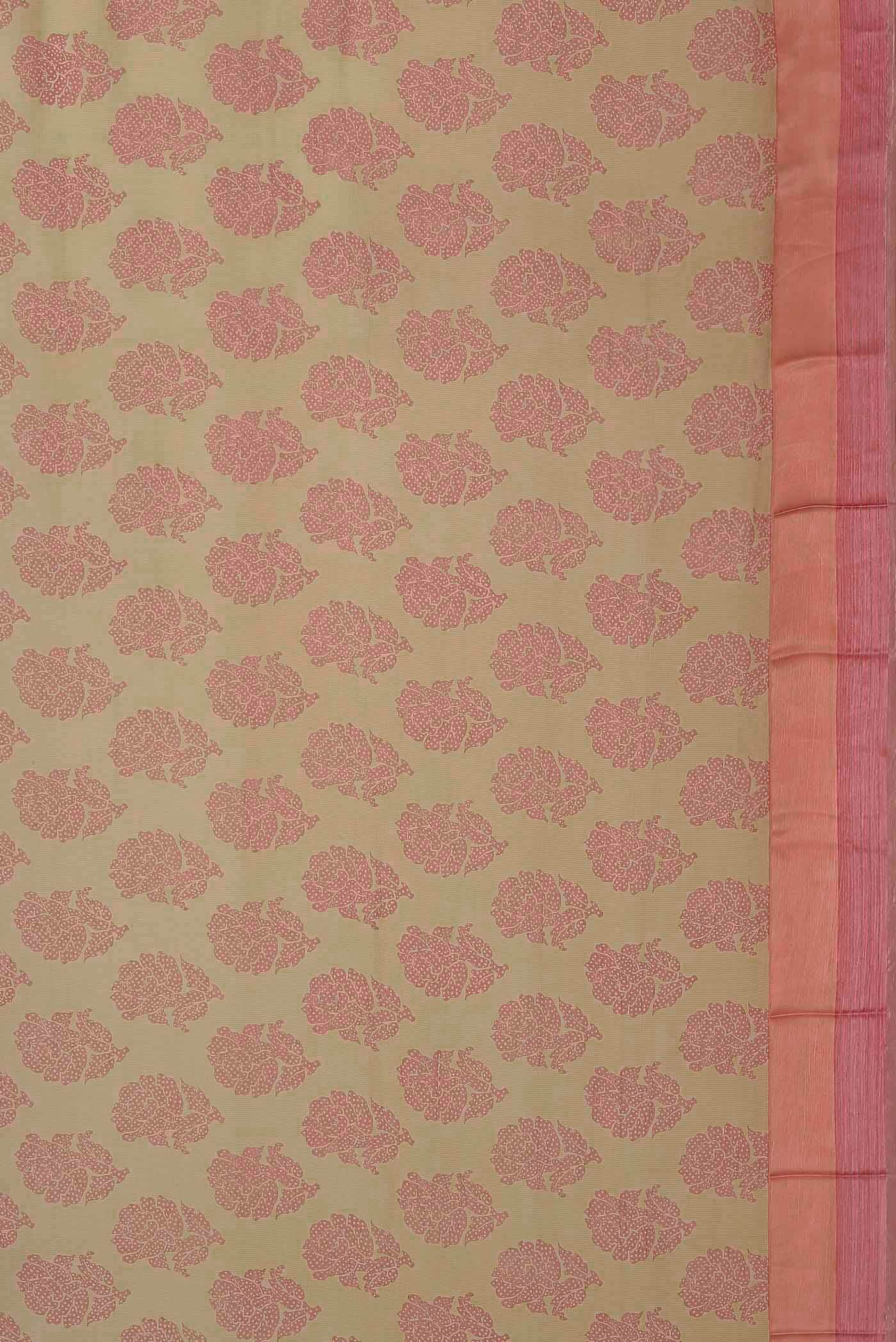 Beige Mysore Chiffon Saree
