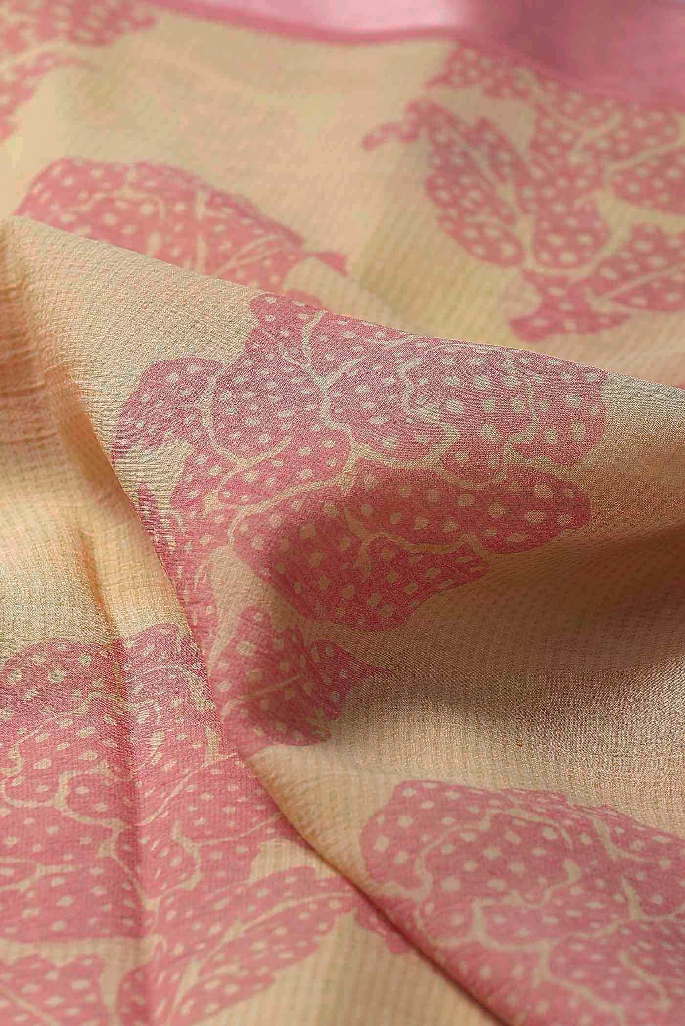 Beige Mysore Chiffon Saree