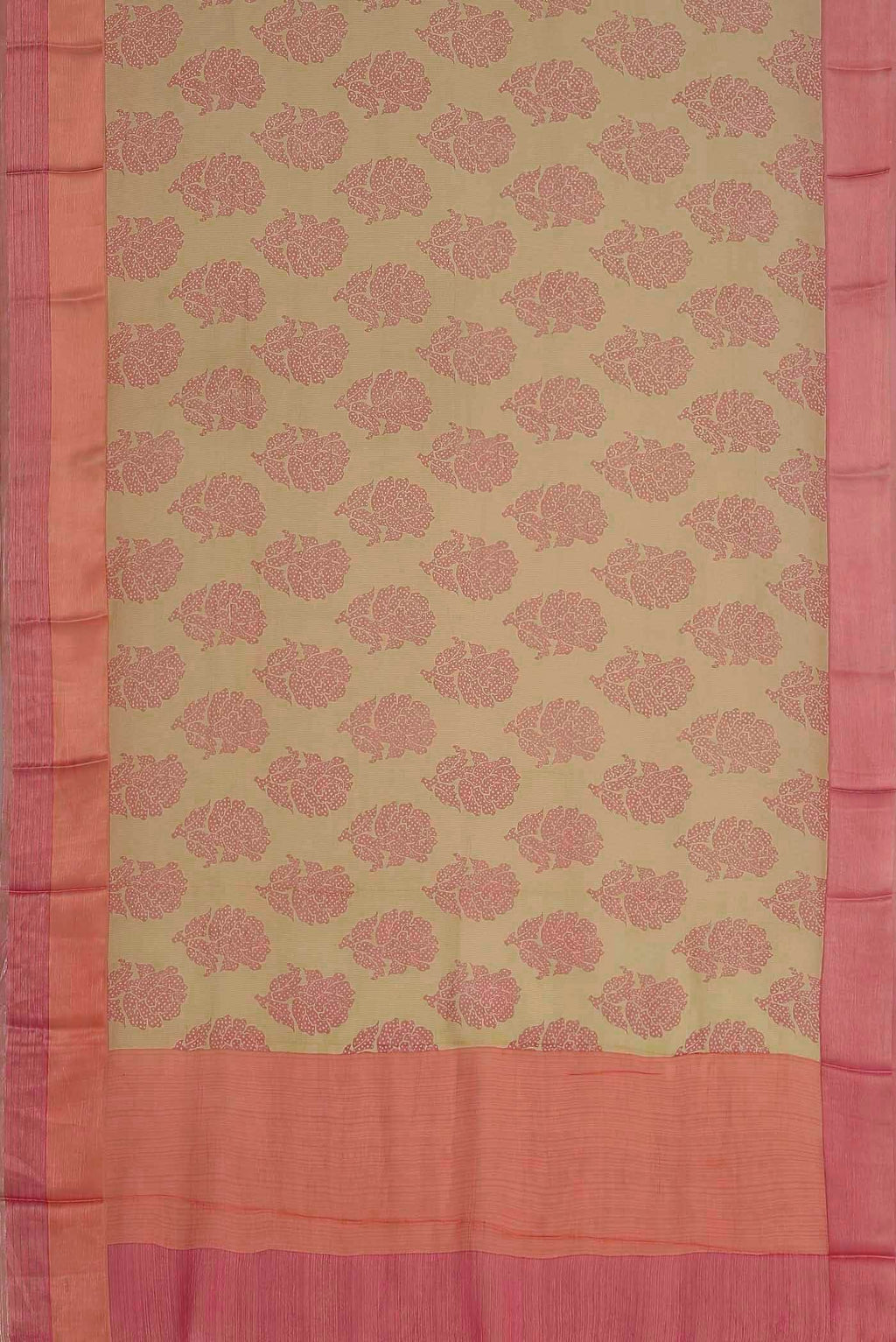 Beige Mysore Chiffon Saree