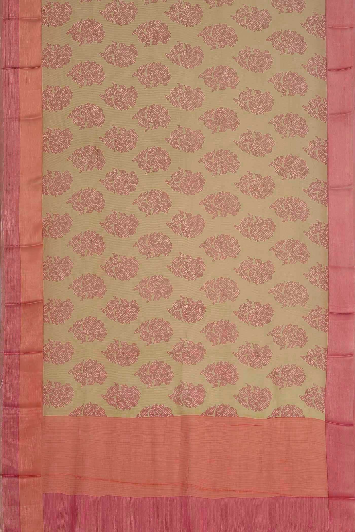 Beige Mysore Chiffon Saree