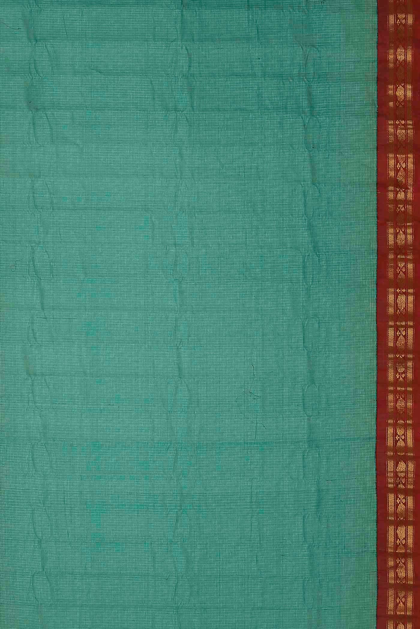 Green Gadwal cotton Saree