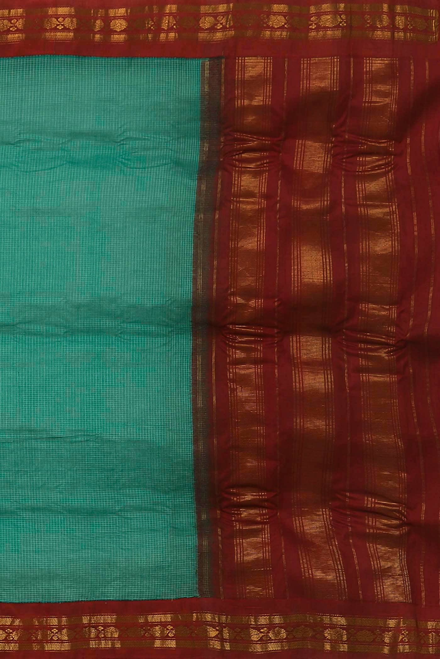 Green Gadwal cotton Saree