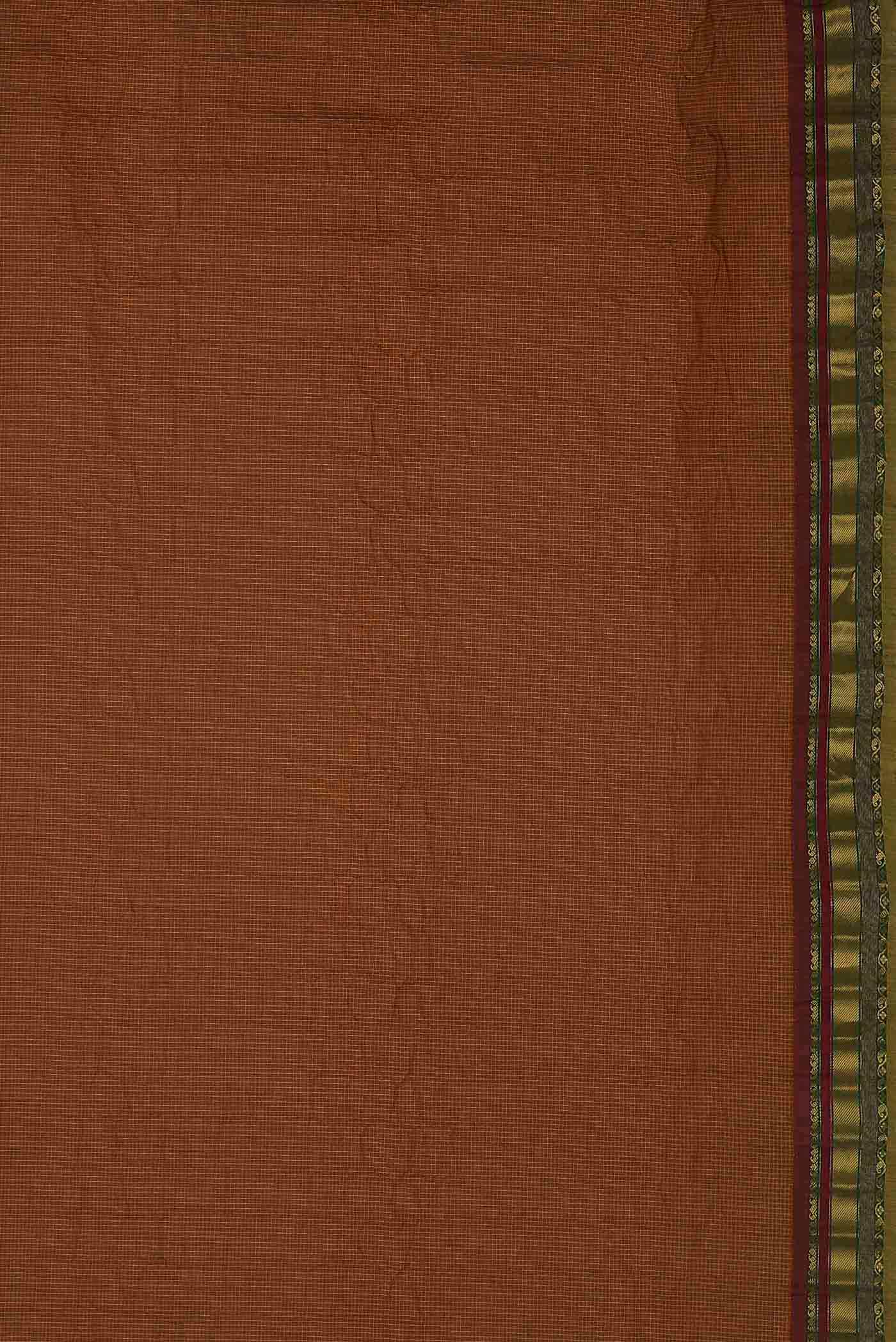 Rust Gadwal cotton Saree