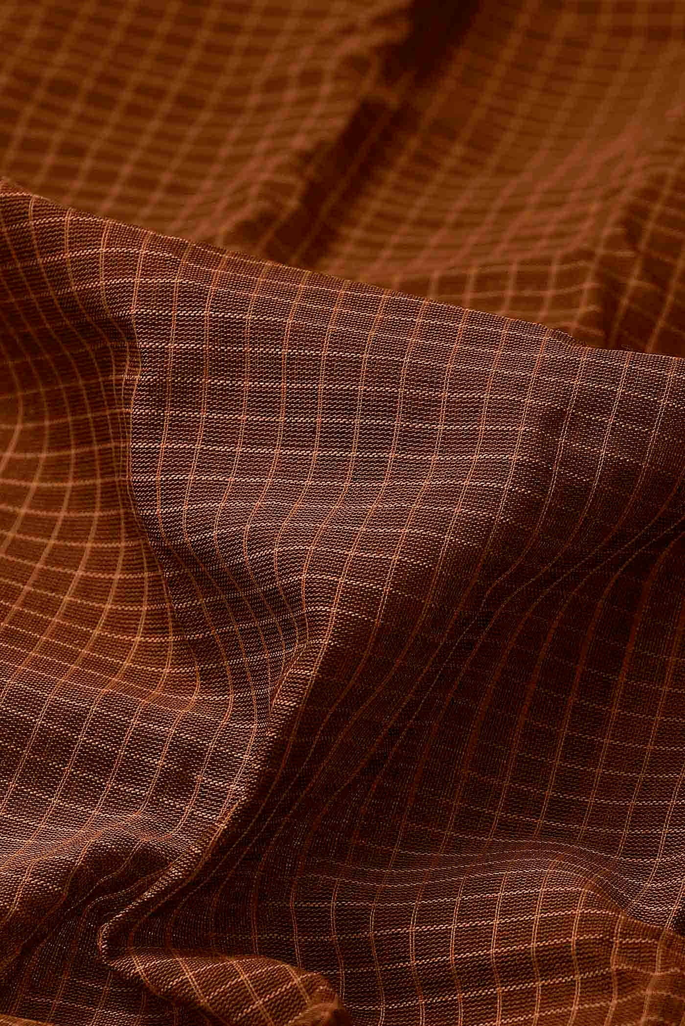 Rust Gadwal cotton Saree