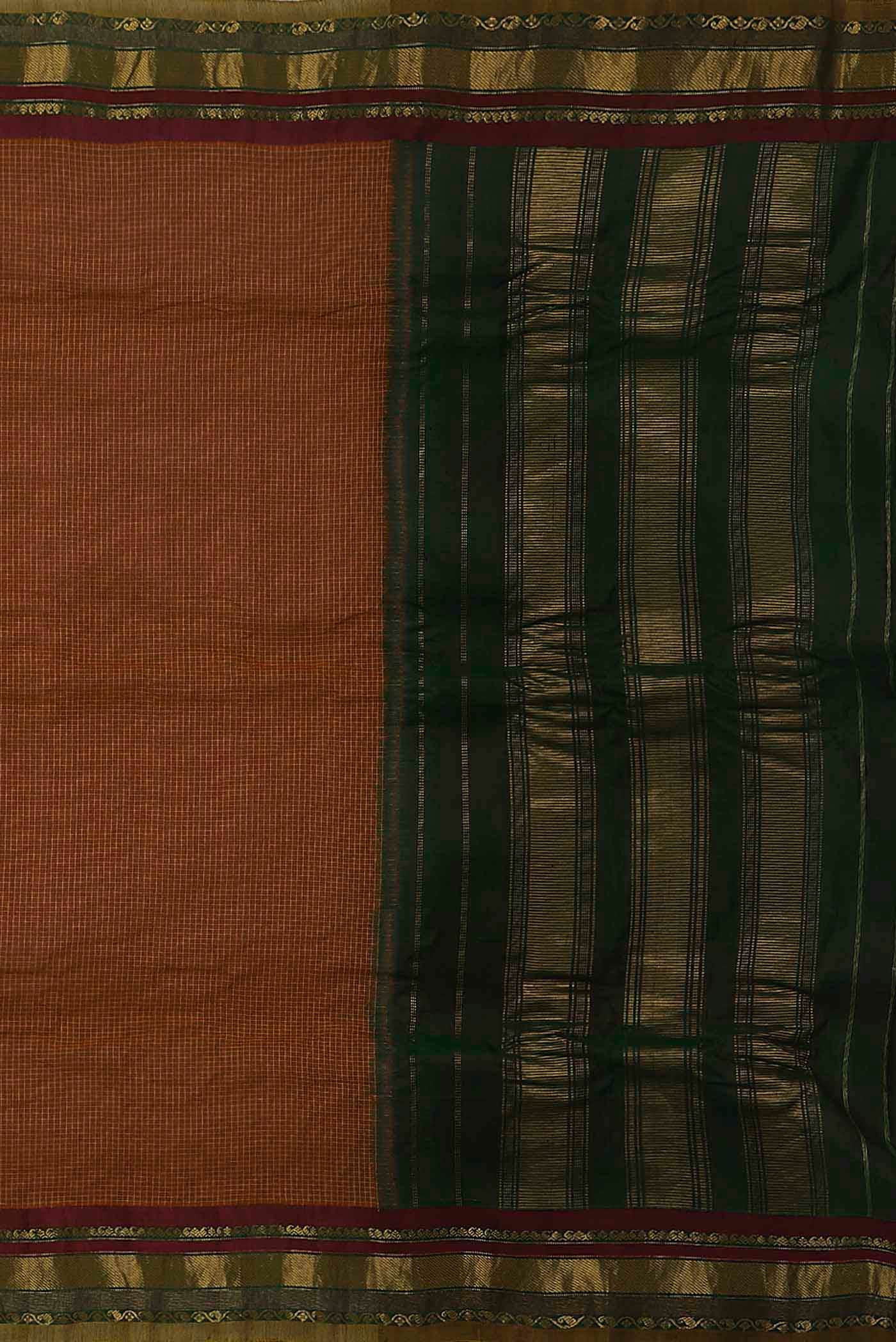 Rust Gadwal cotton Saree