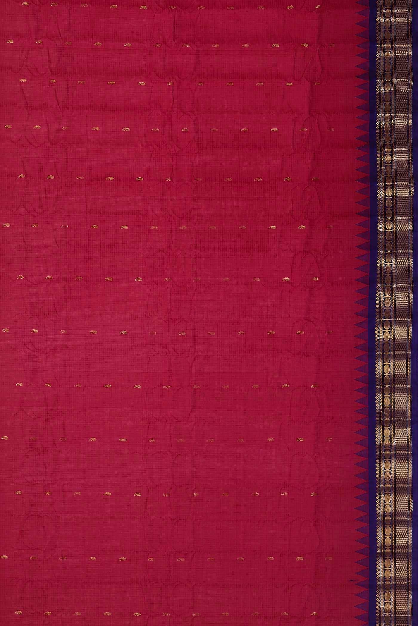 Dark Pink Gadwal Silk Cotton Saree