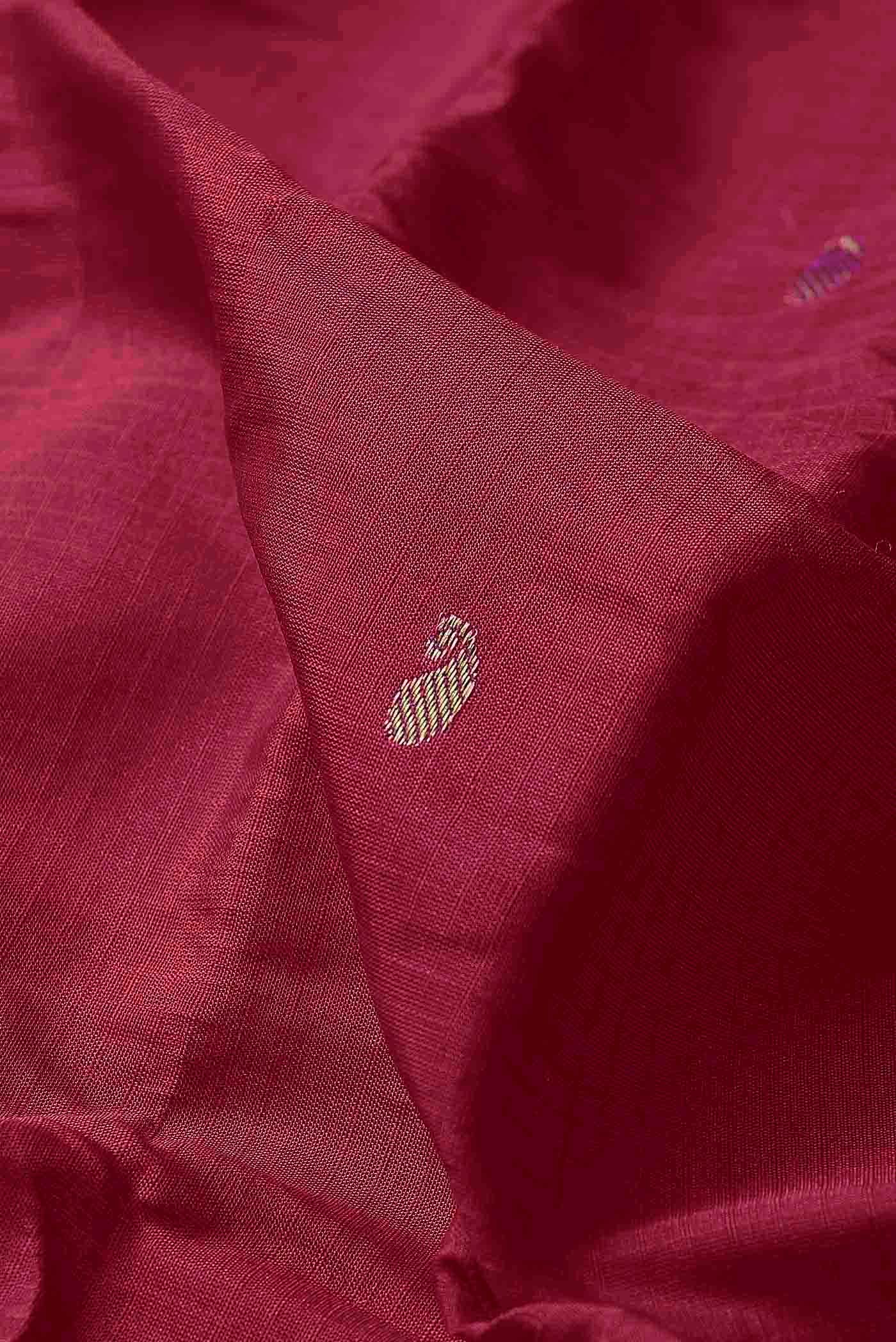 Dark Pink Gadwal Silk Cotton Saree