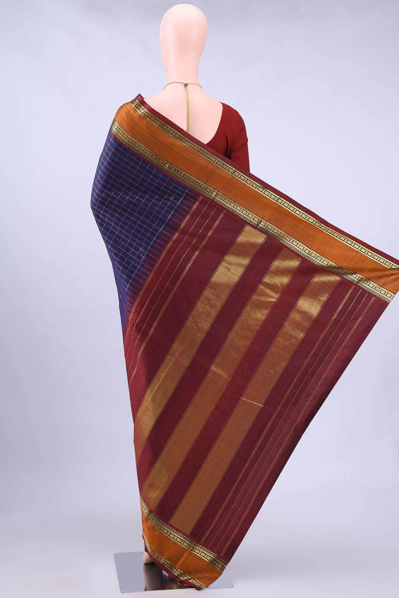 Navy Blue Kanchipuram Silk Saree
