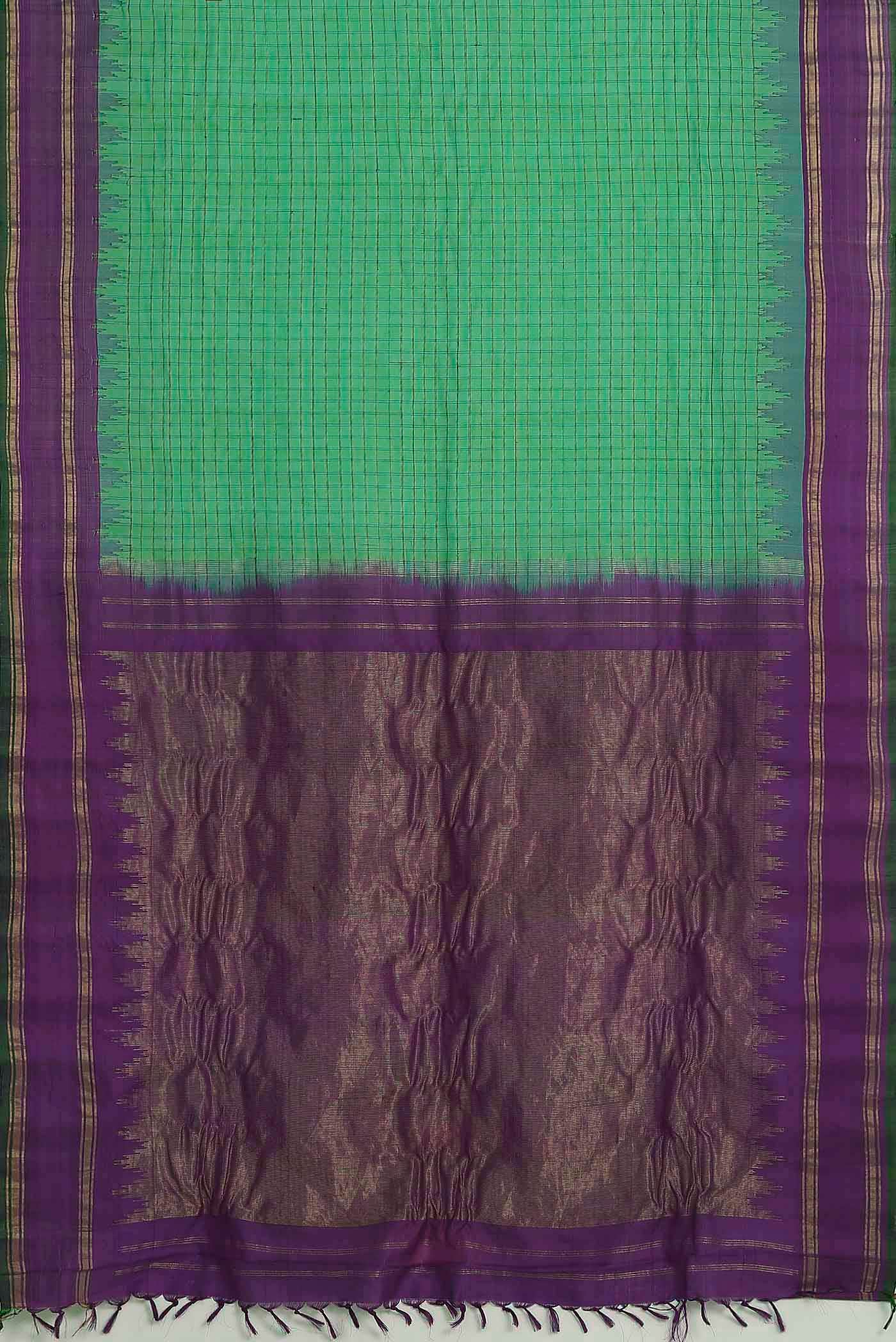 Green Gadwal Silk Cotton Saree