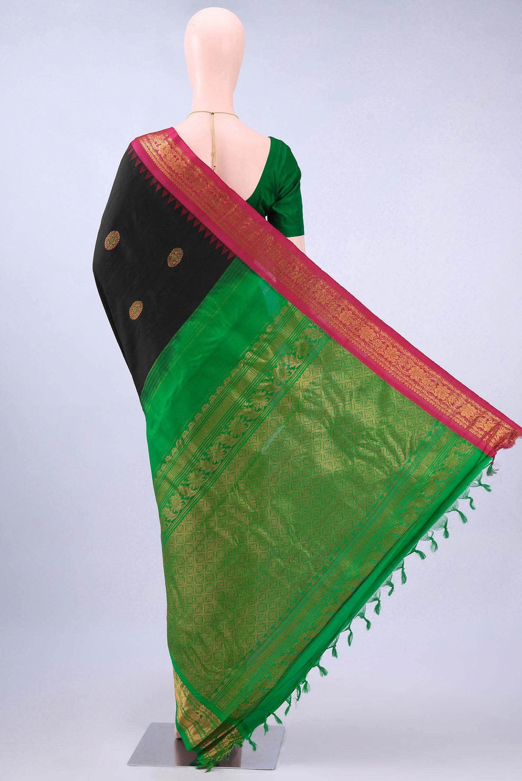 Black Gadwal Silk Saree