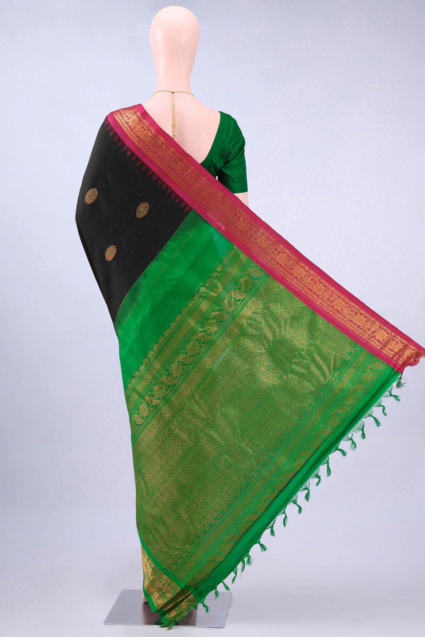 Black Gadwal Silk Saree