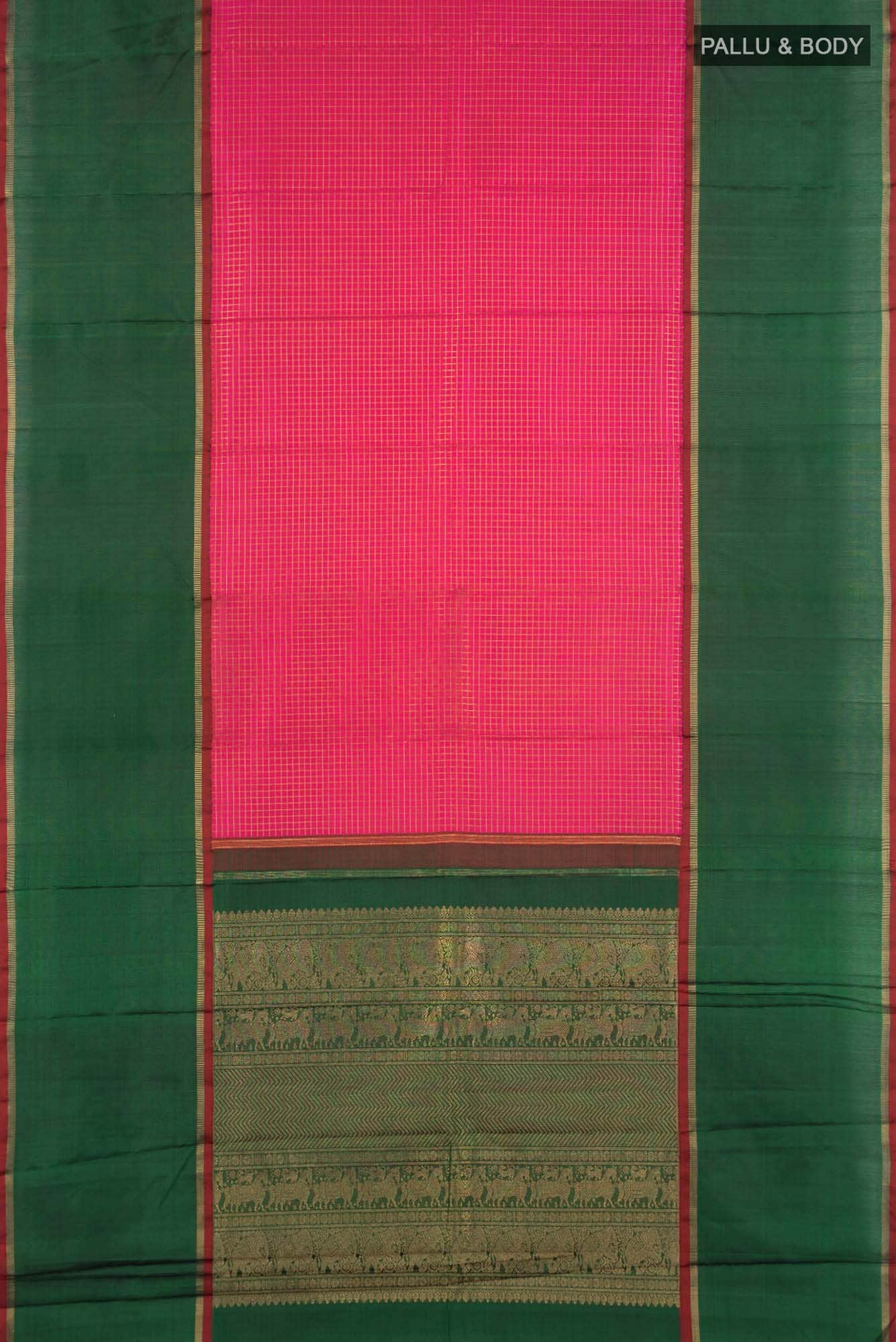 Pure Silk Pure Zari Pink Kanchipuram Saree