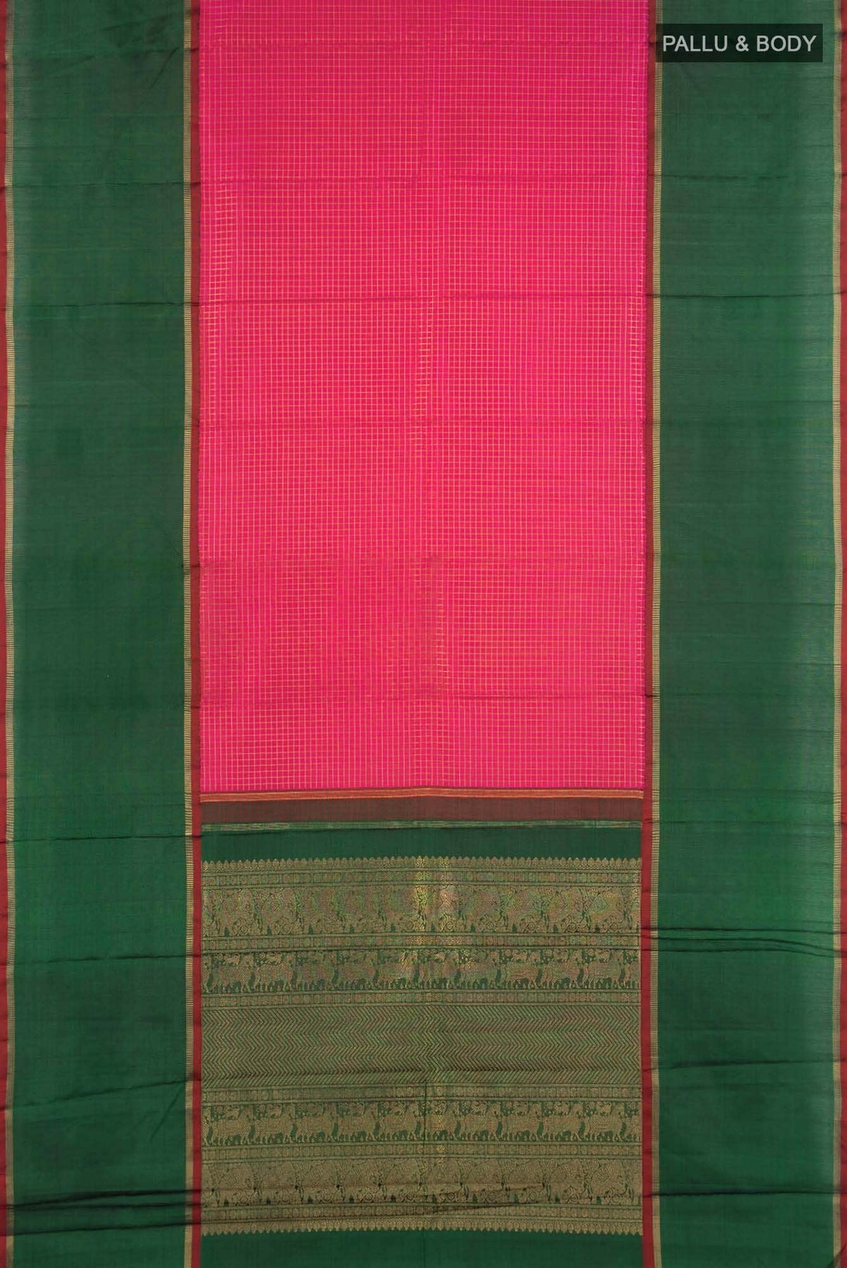 Pure Silk Pure Zari Pink Kanchipuram Saree