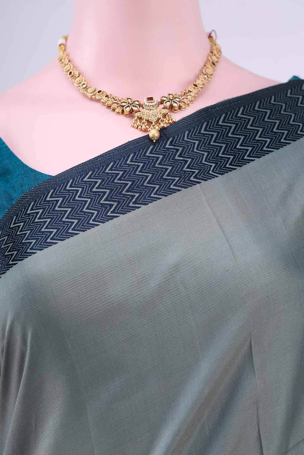 Davys Grey Kanchipuram Saree