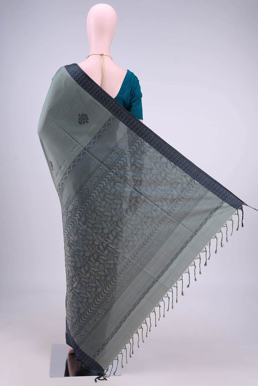 Davys Grey Kanchipuram Saree