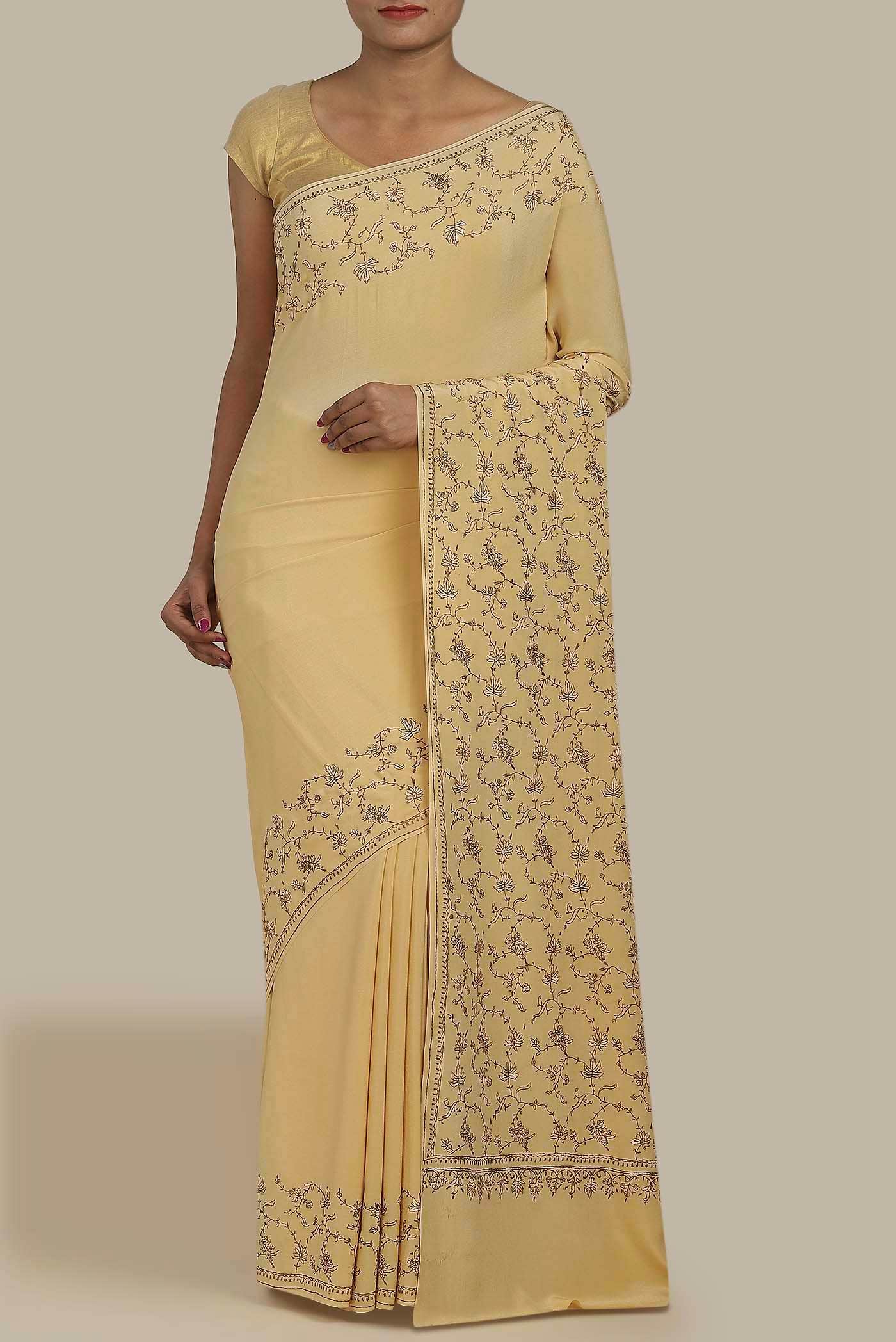 Sandal Crepe Saree