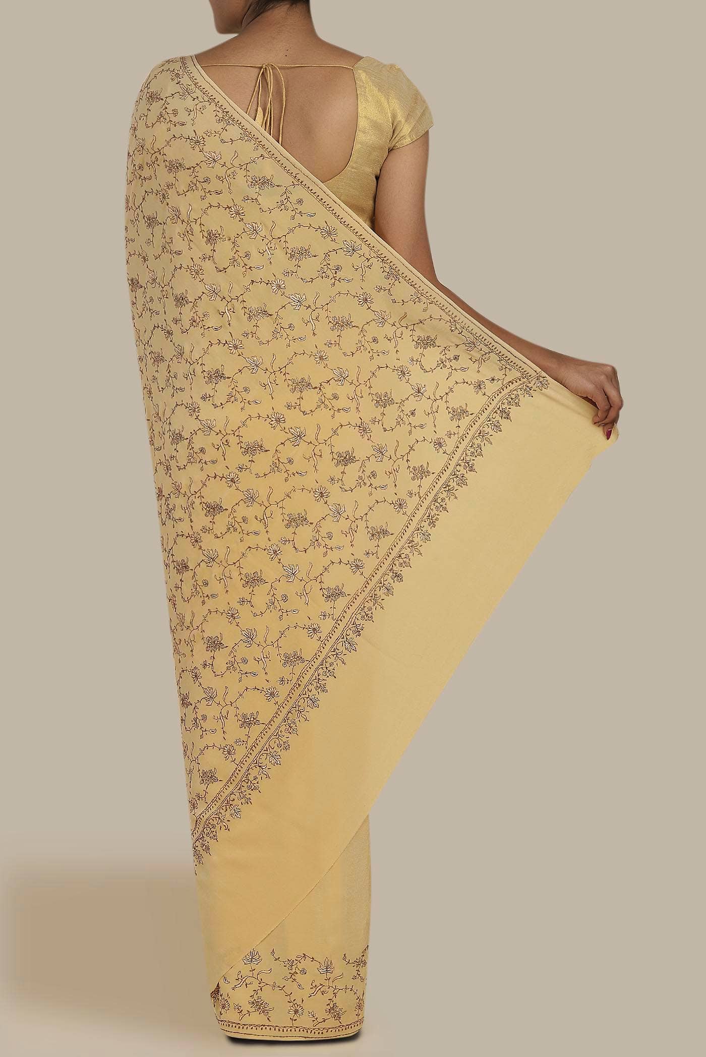Sandal Crepe Saree