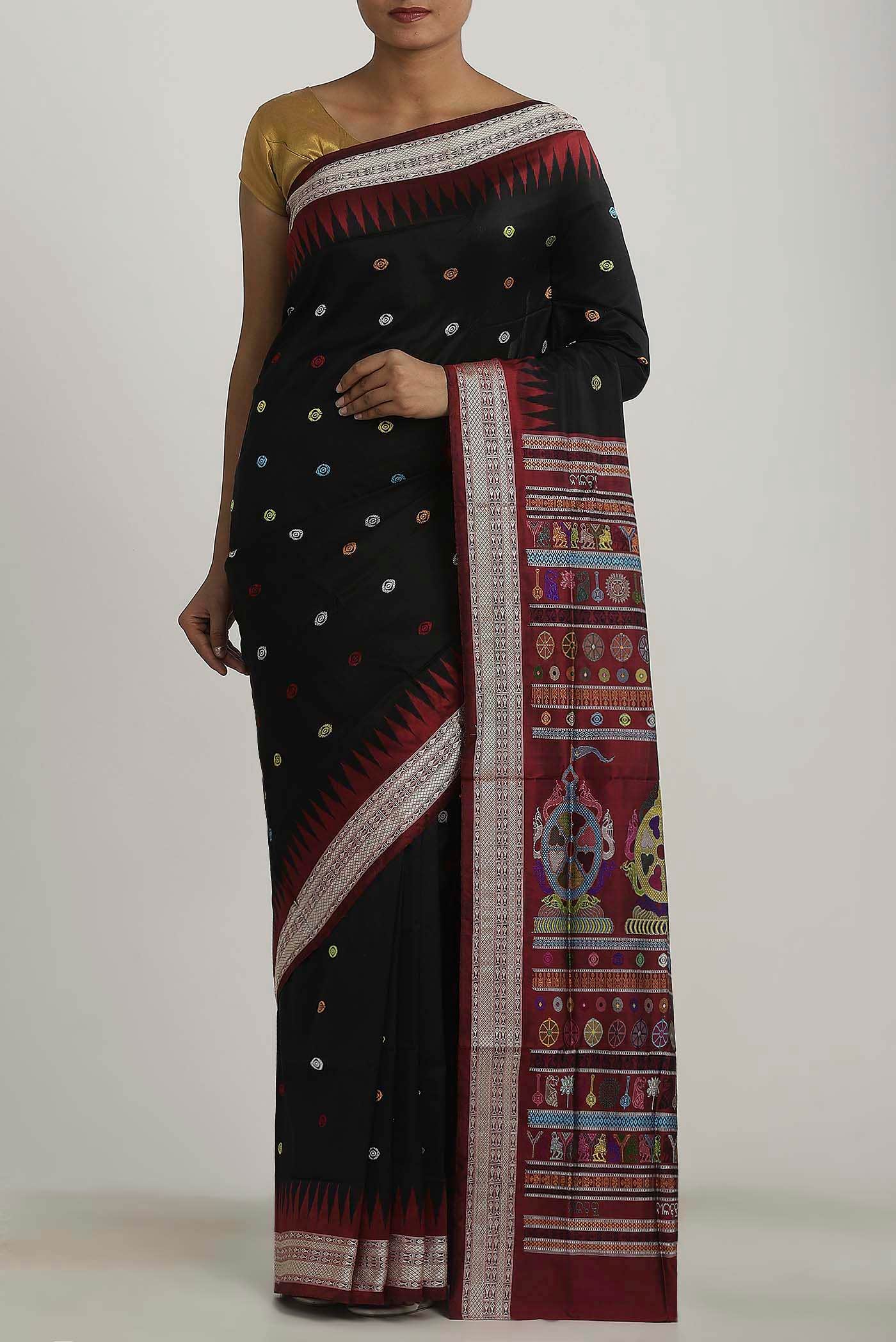 Black Orissa Silk Saree