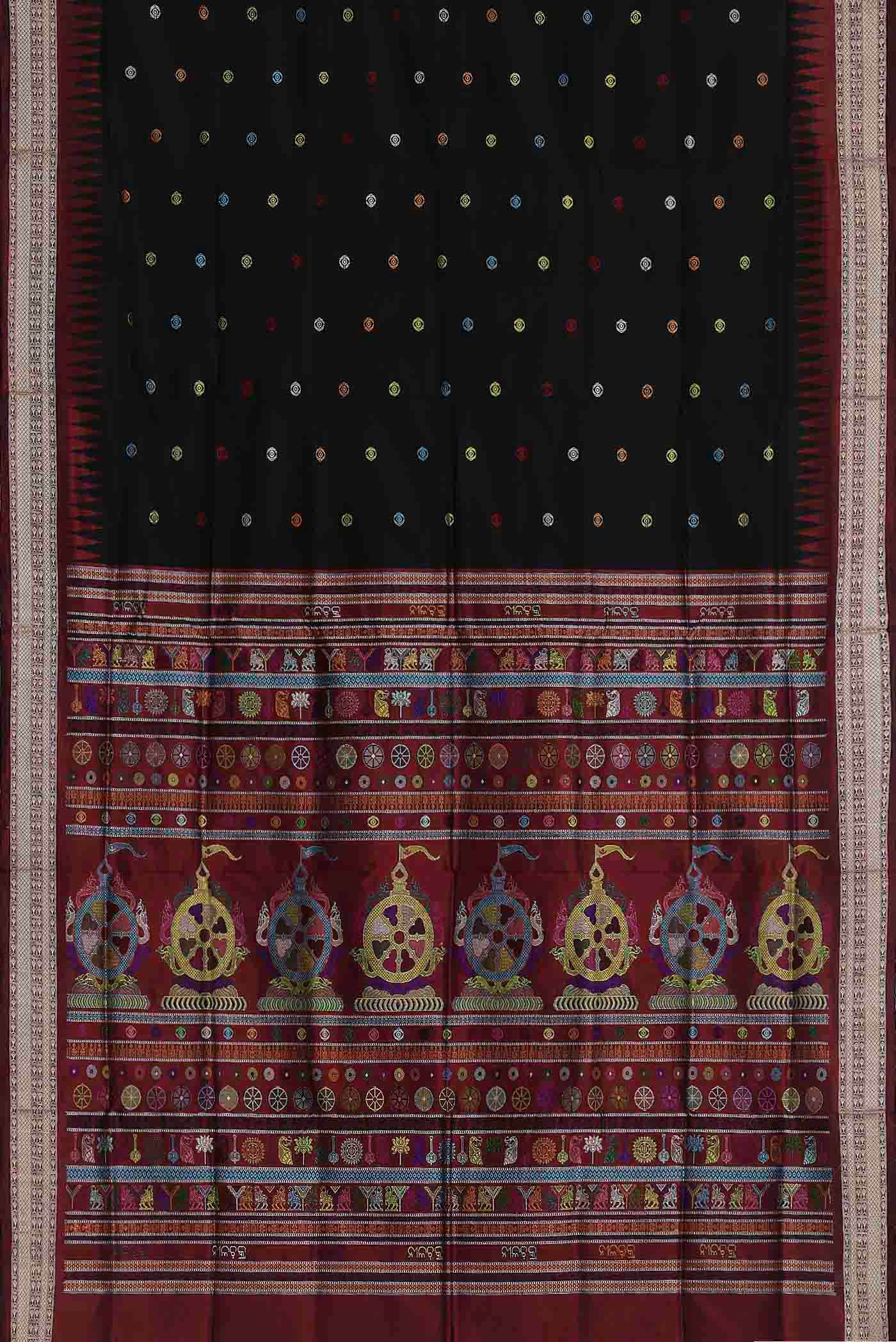 Black Orissa Silk Saree