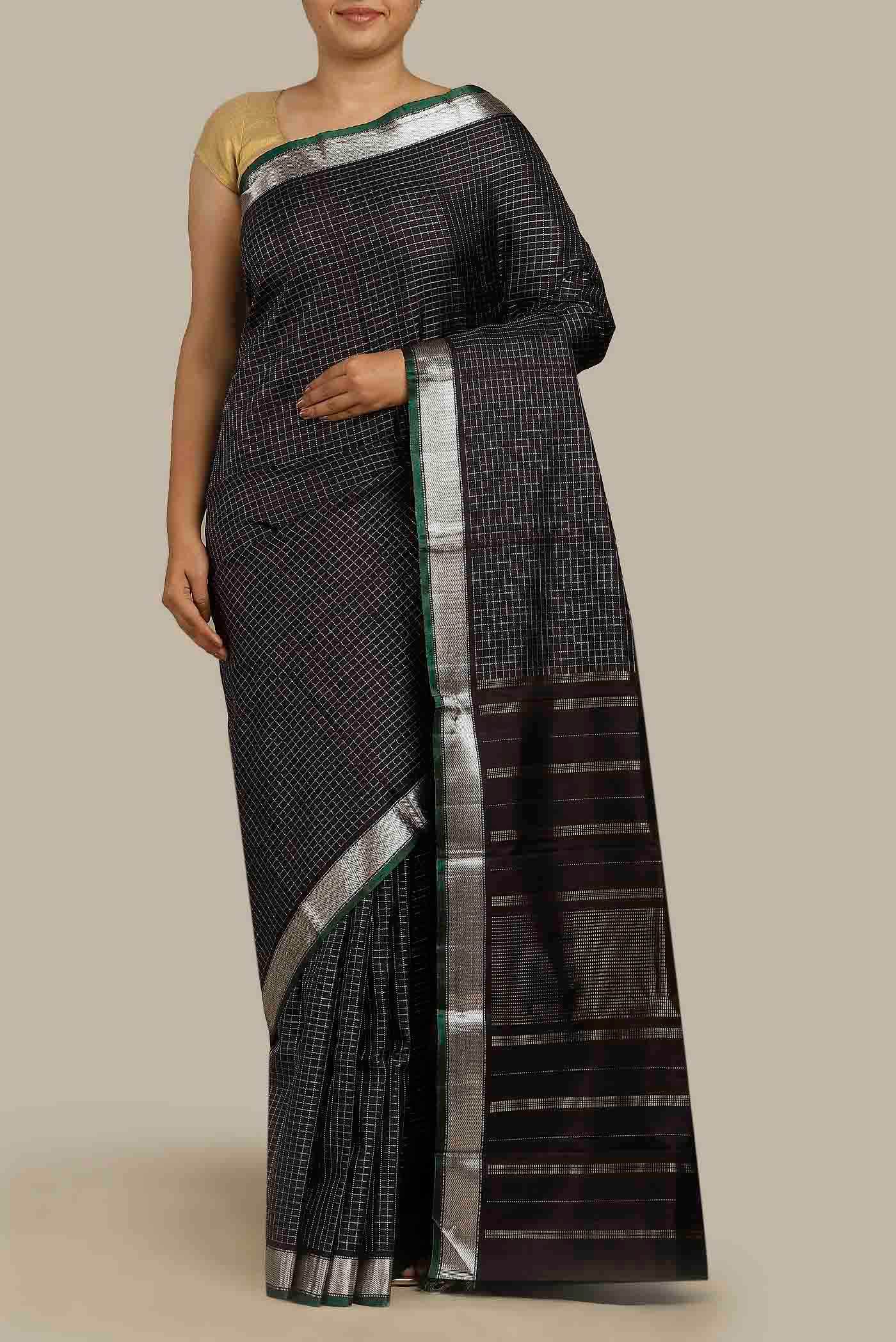 Black Kanchipuram Silk Saree