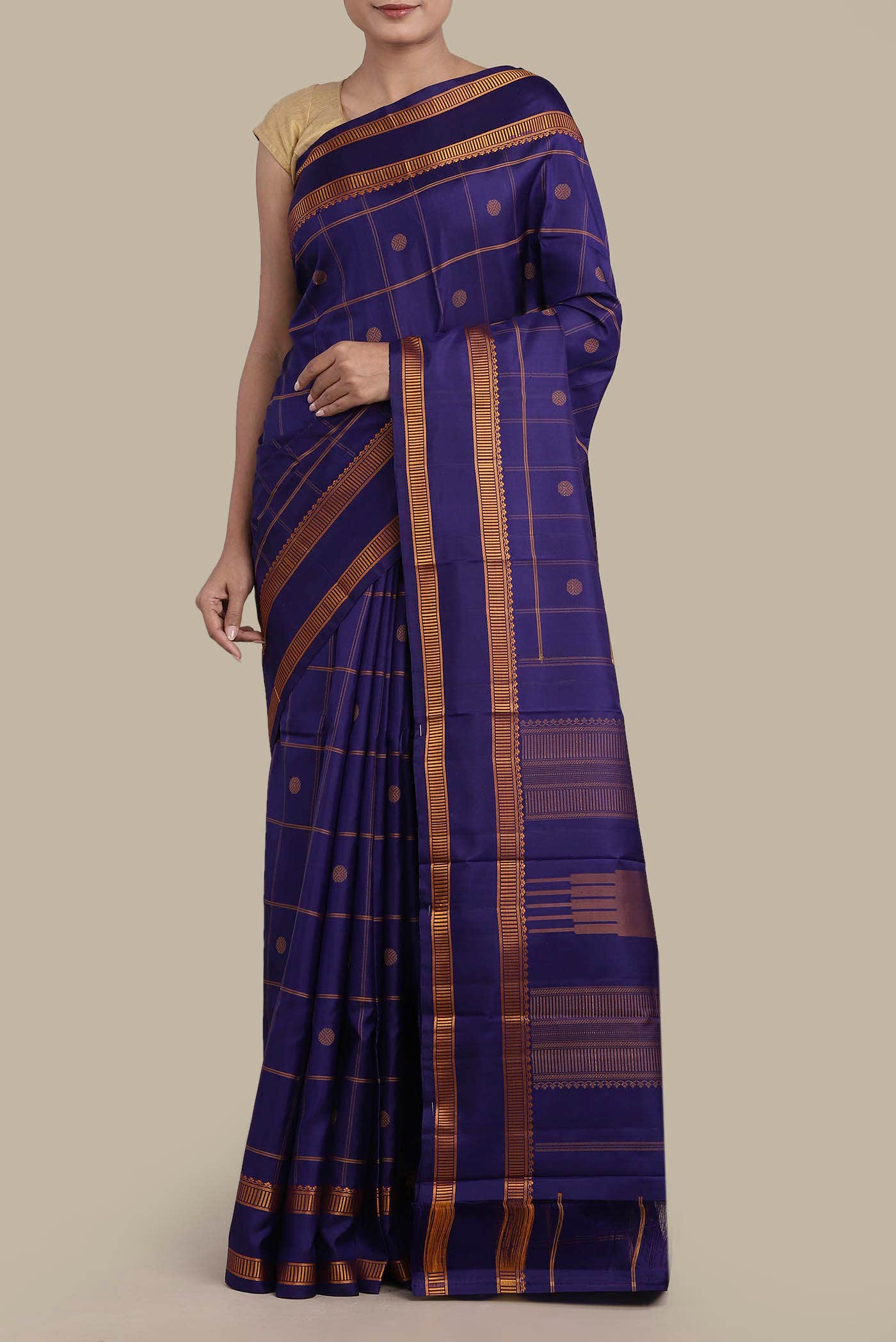 Blue Kanchipuram Silk Saree
