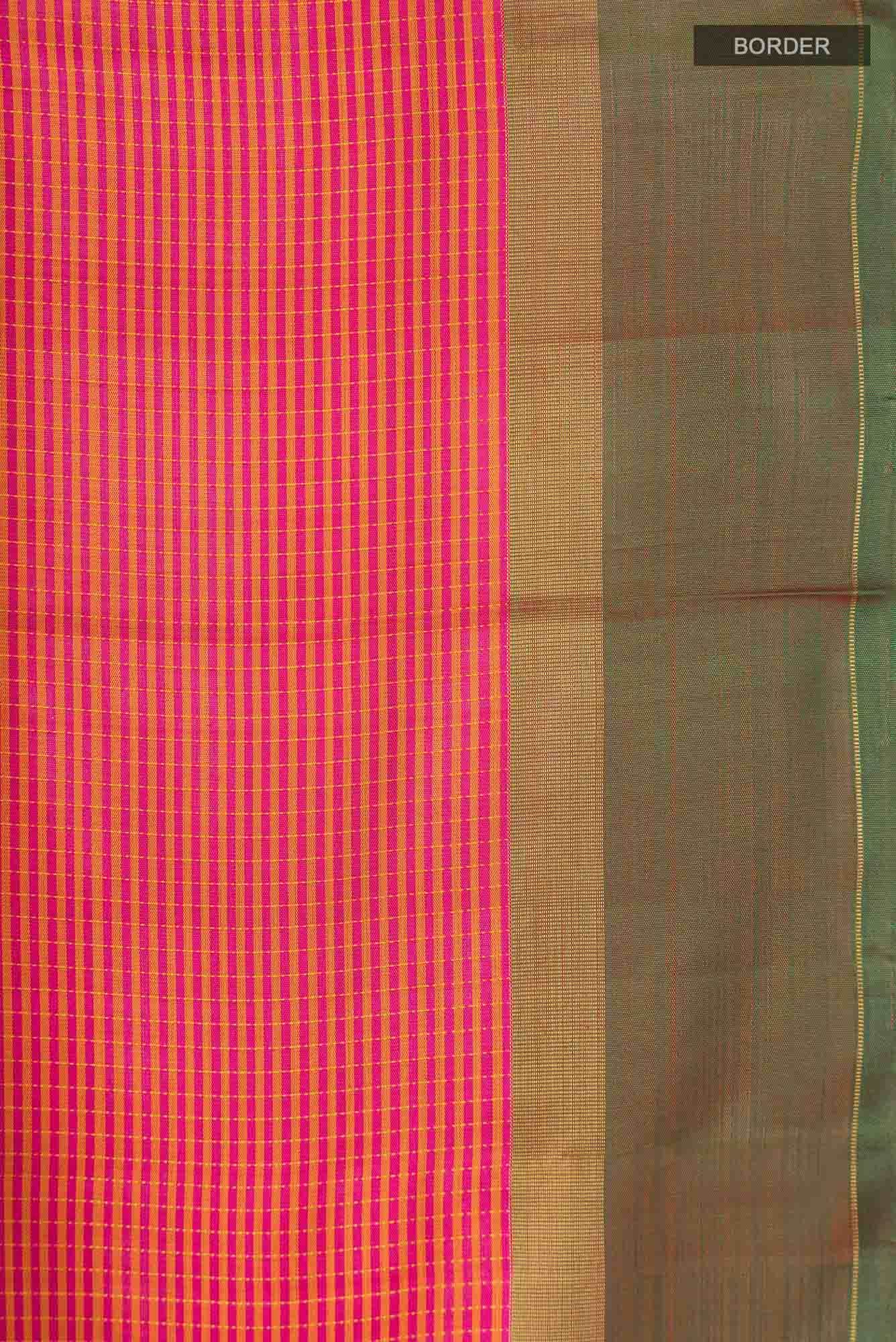 Pink Dual Tone Kanchipuram Silk Saree