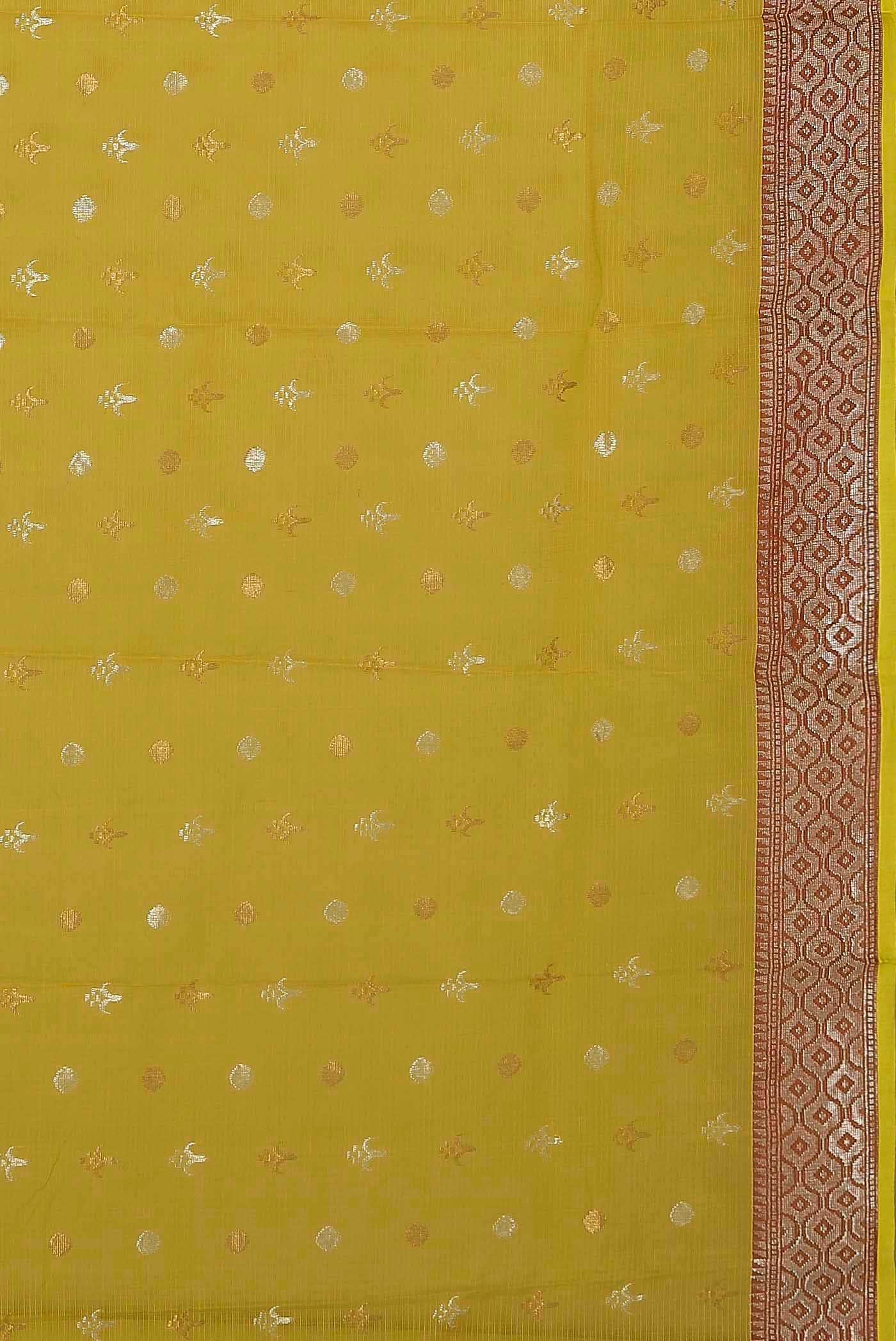 Yellow Kota Silk Saree