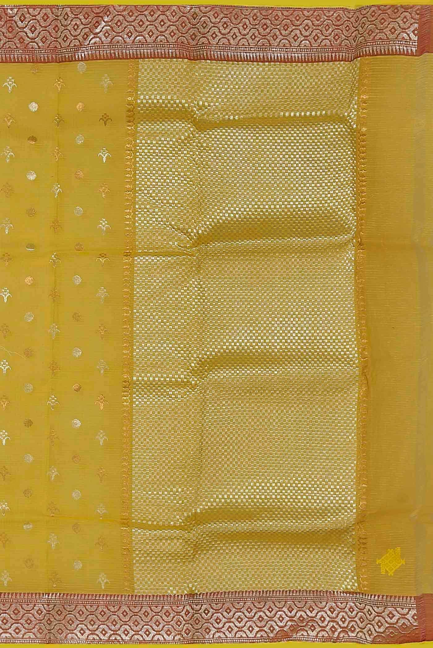 Yellow Kota Silk Saree
