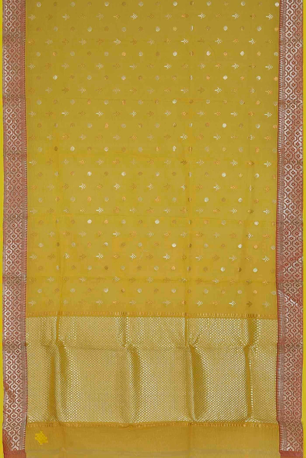 Yellow Kota Silk Saree