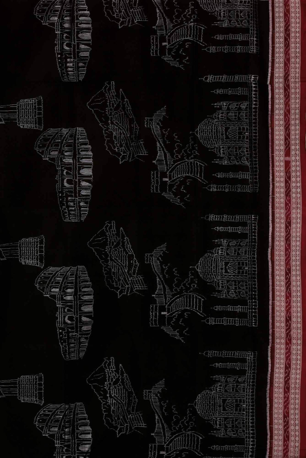 Black Orissa Silk Saree