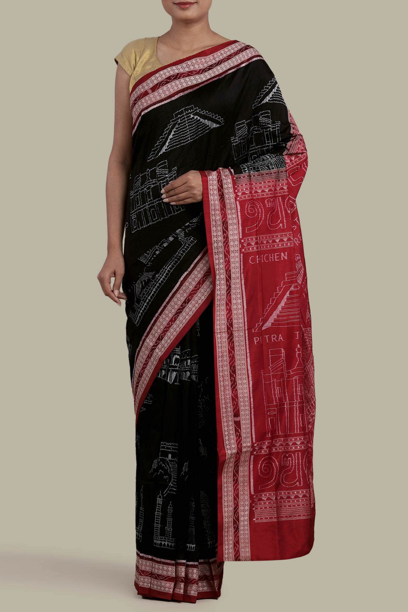 Black Orissa Silk Saree