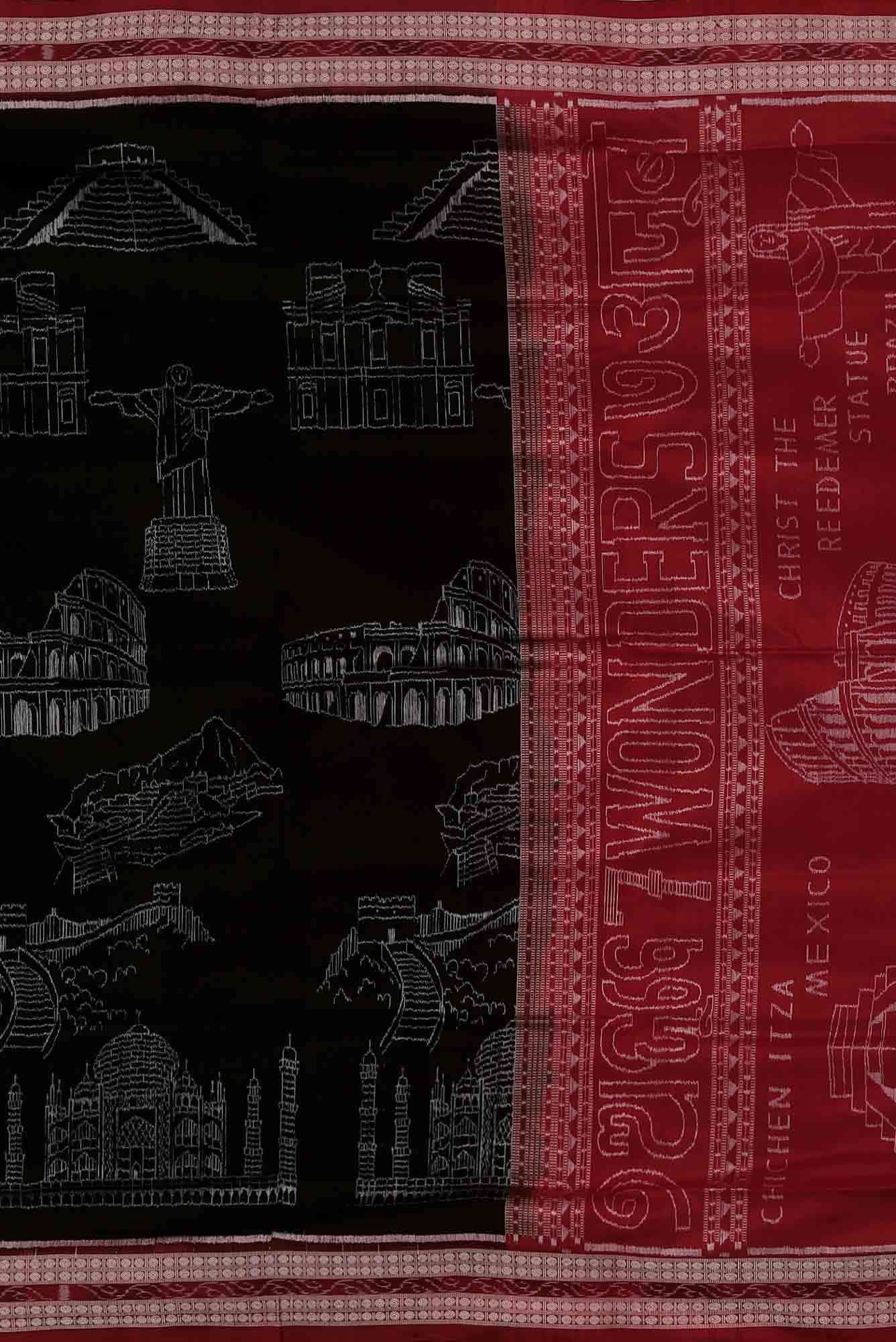 Black Orissa Silk Saree
