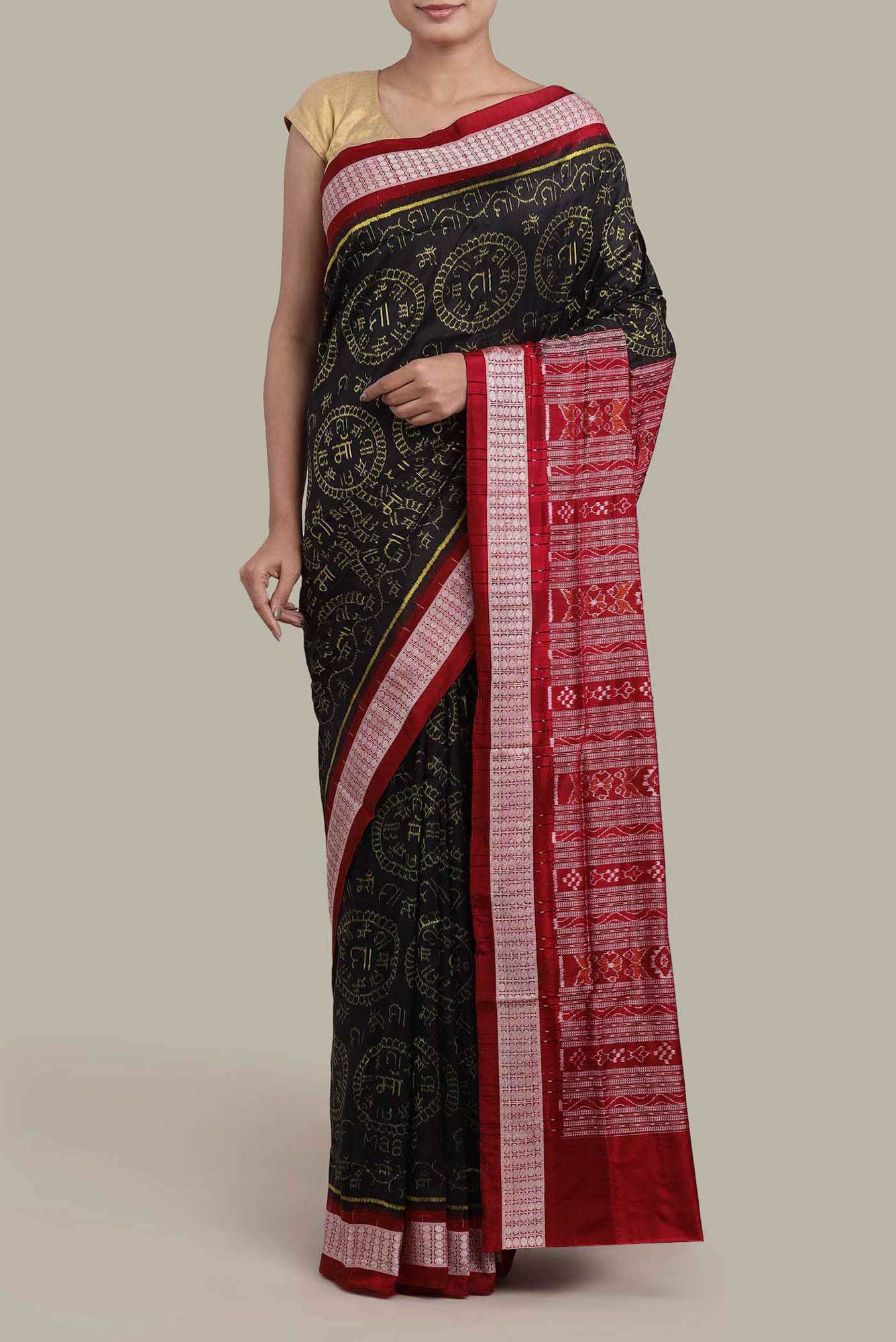 Black Orissa Silk Saree