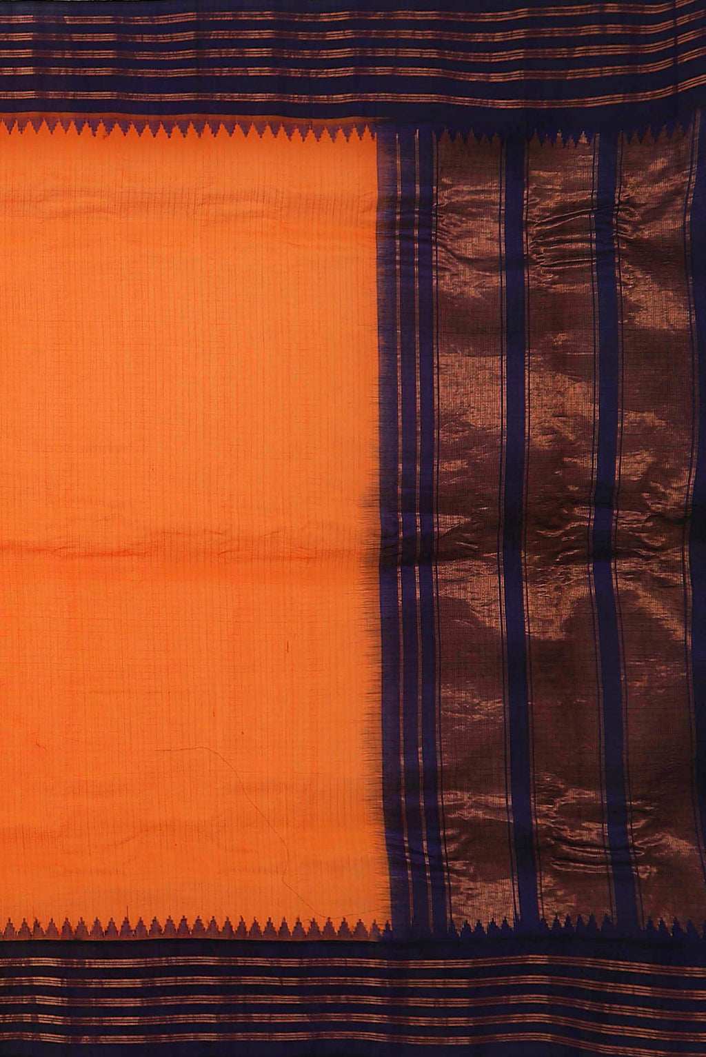 Orange Gadwal cotton Saree