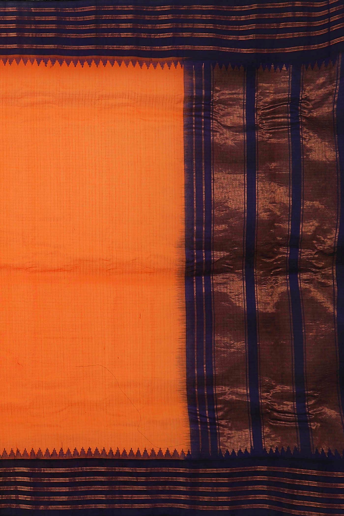 Orange Gadwal cotton Saree