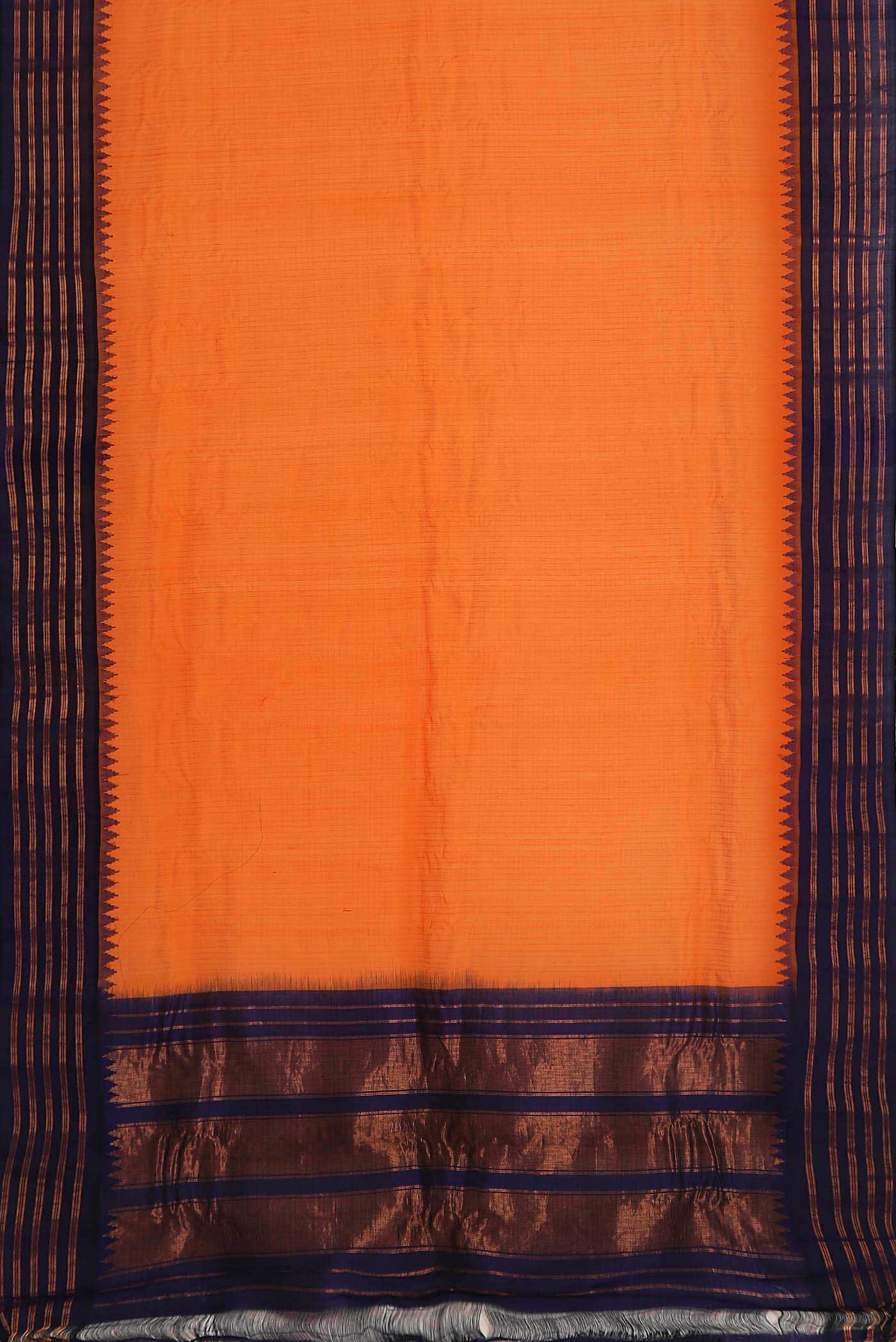 Orange Gadwal cotton Saree