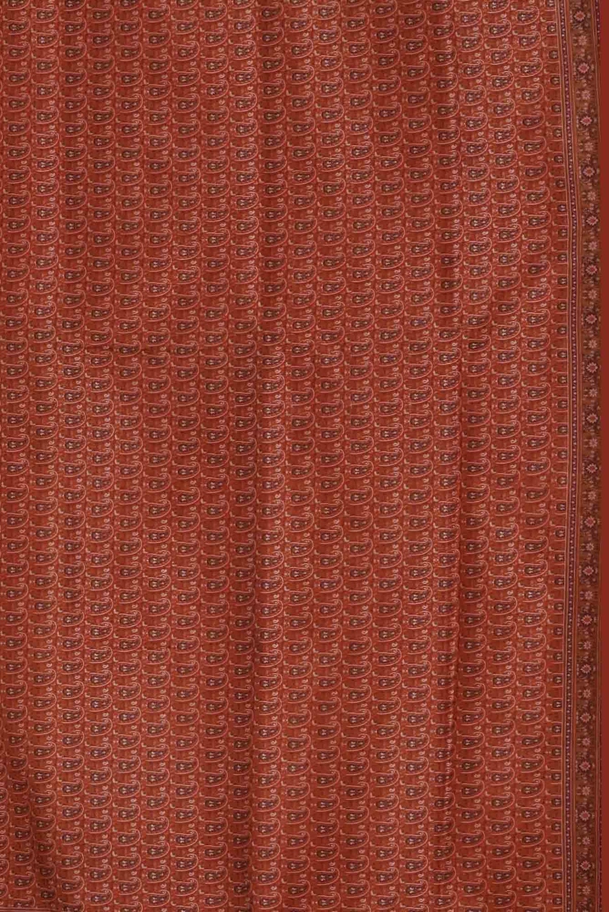 Rust Banarasi Tanchoi Silk Saree