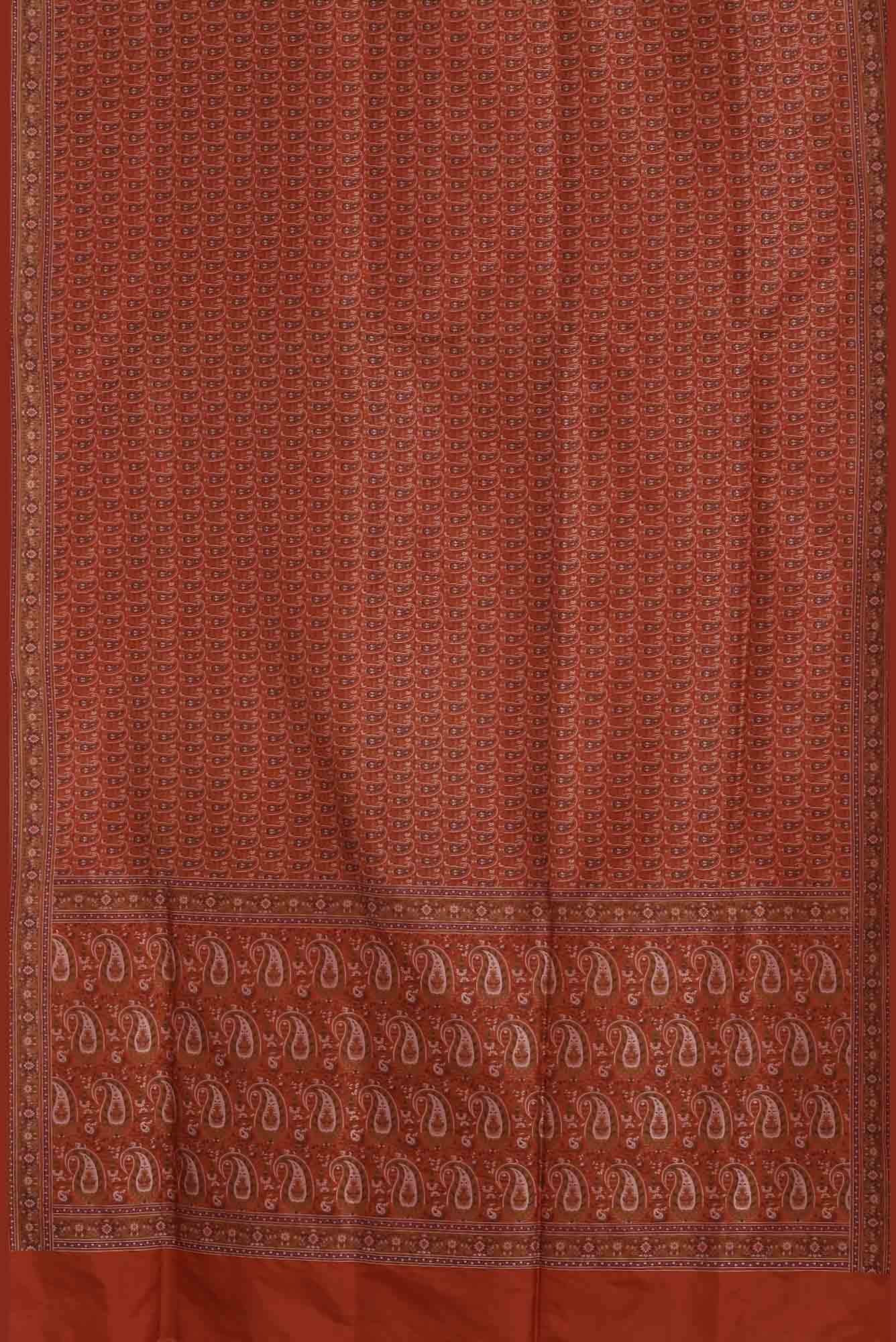 Orange Banarasi Tanchoi Silk Saree
