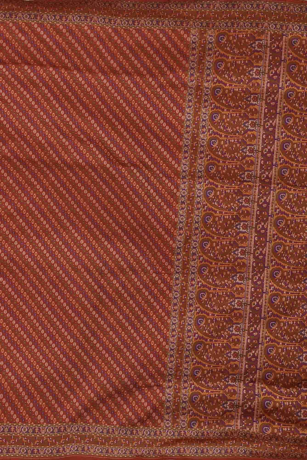 Orange Banarasi Tanchoi Silk Saree