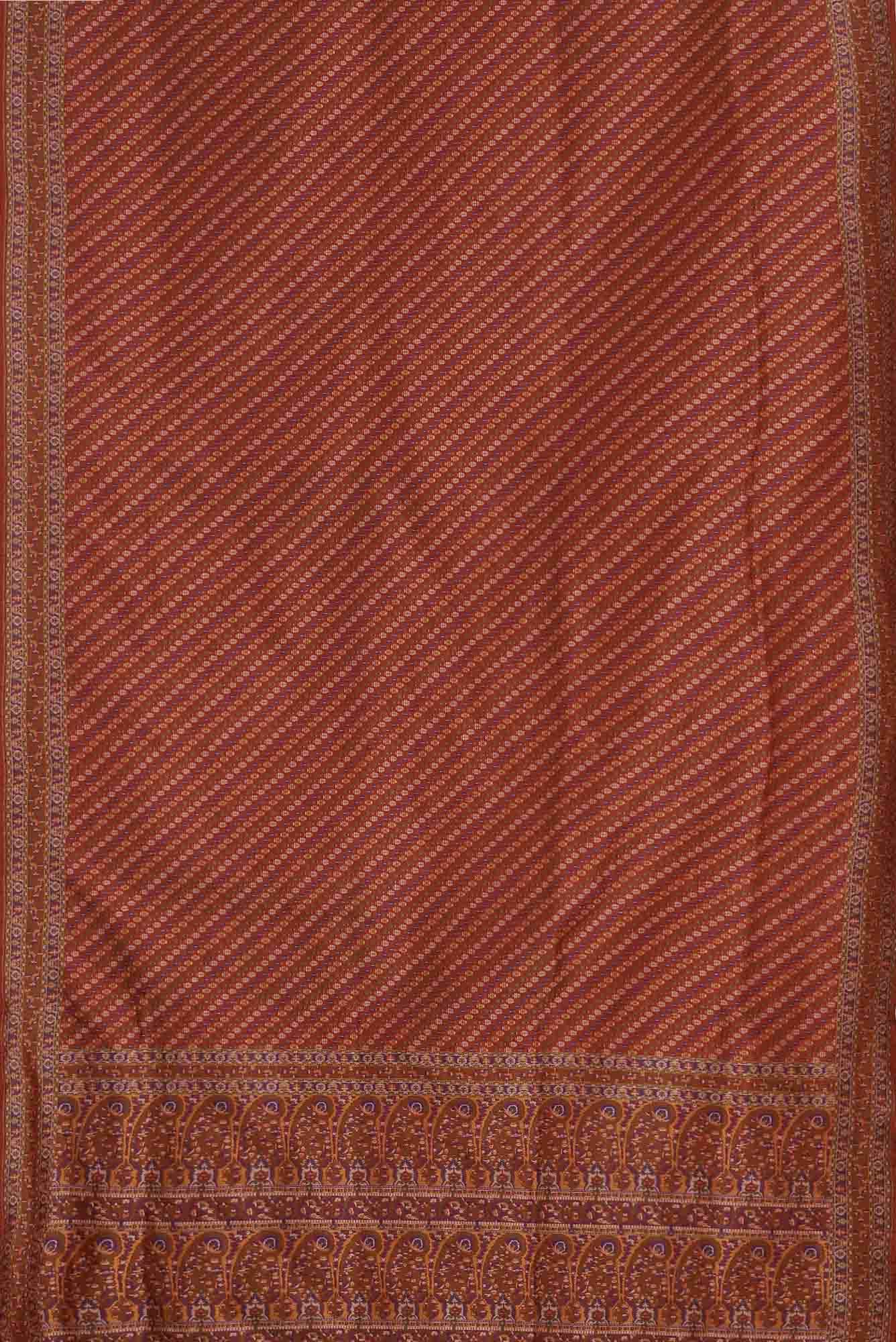 Orange Banarasi Tanchoi Silk Saree
