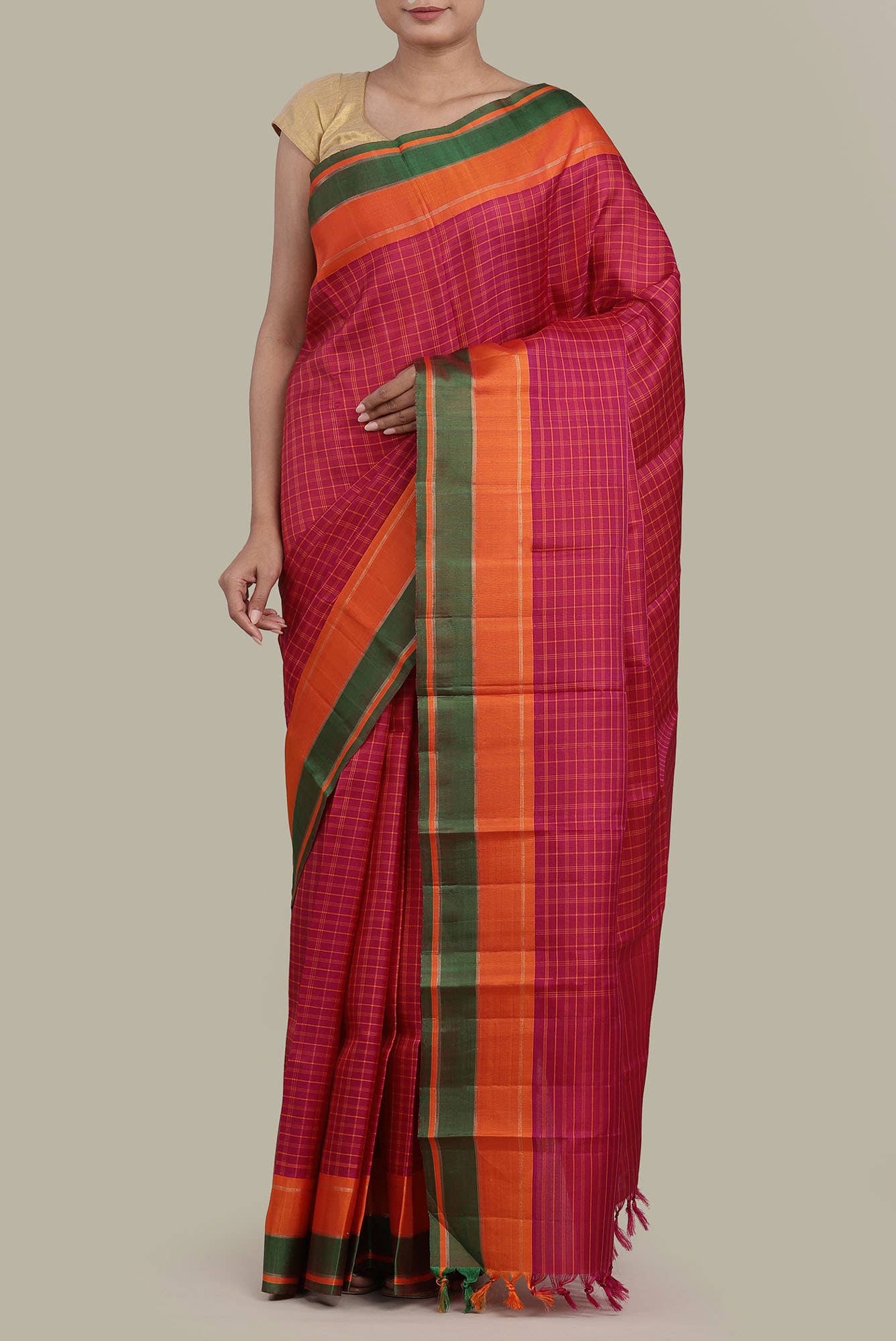 Maroon Kanchipuram Silk Saree