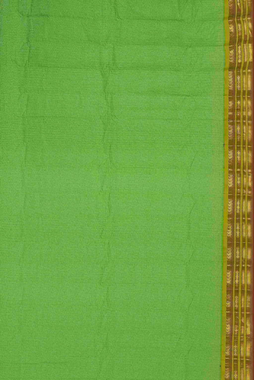 Parrot Green Gadwal cotton Saree