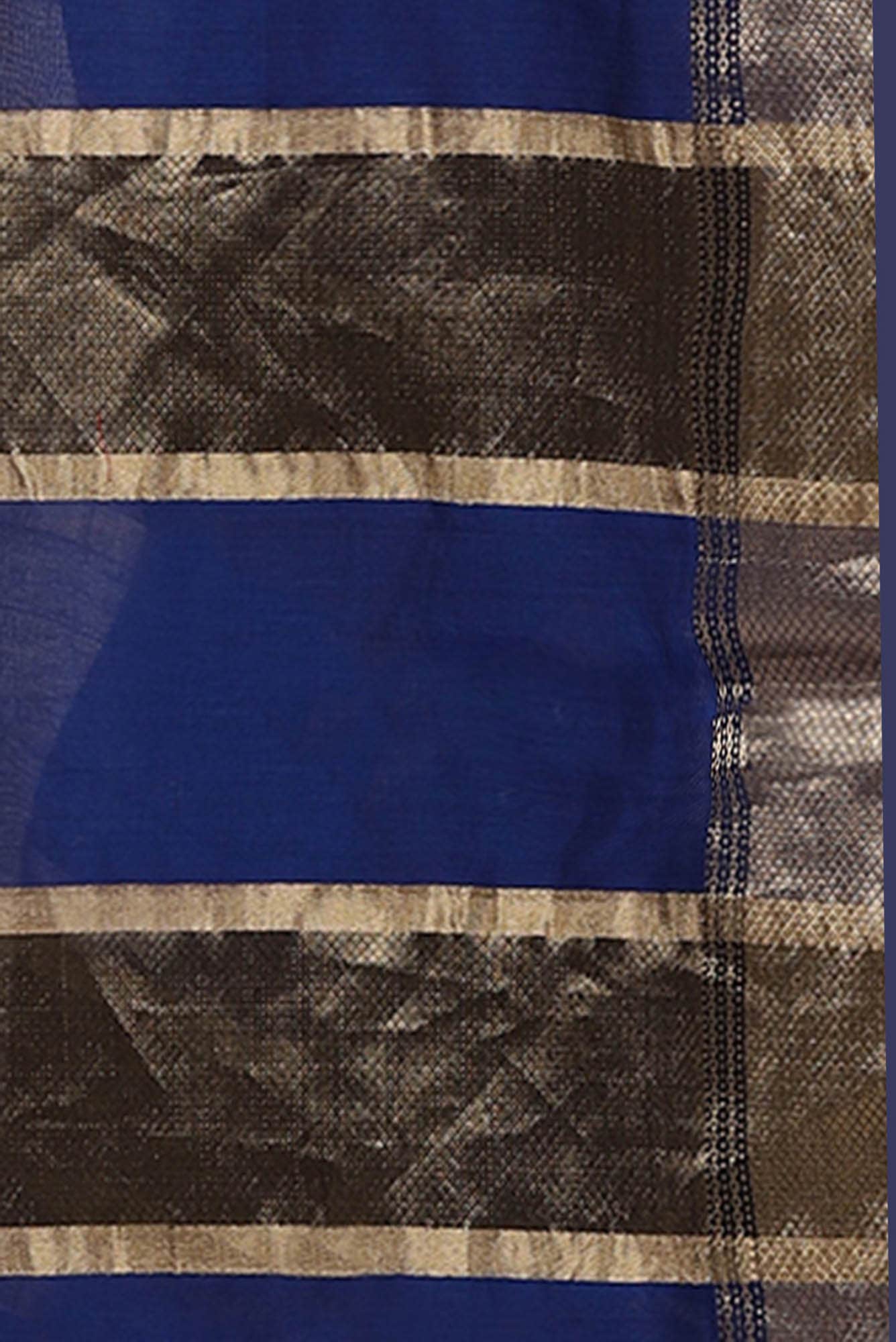 Blue Maheshwari Silk Cotton Saree