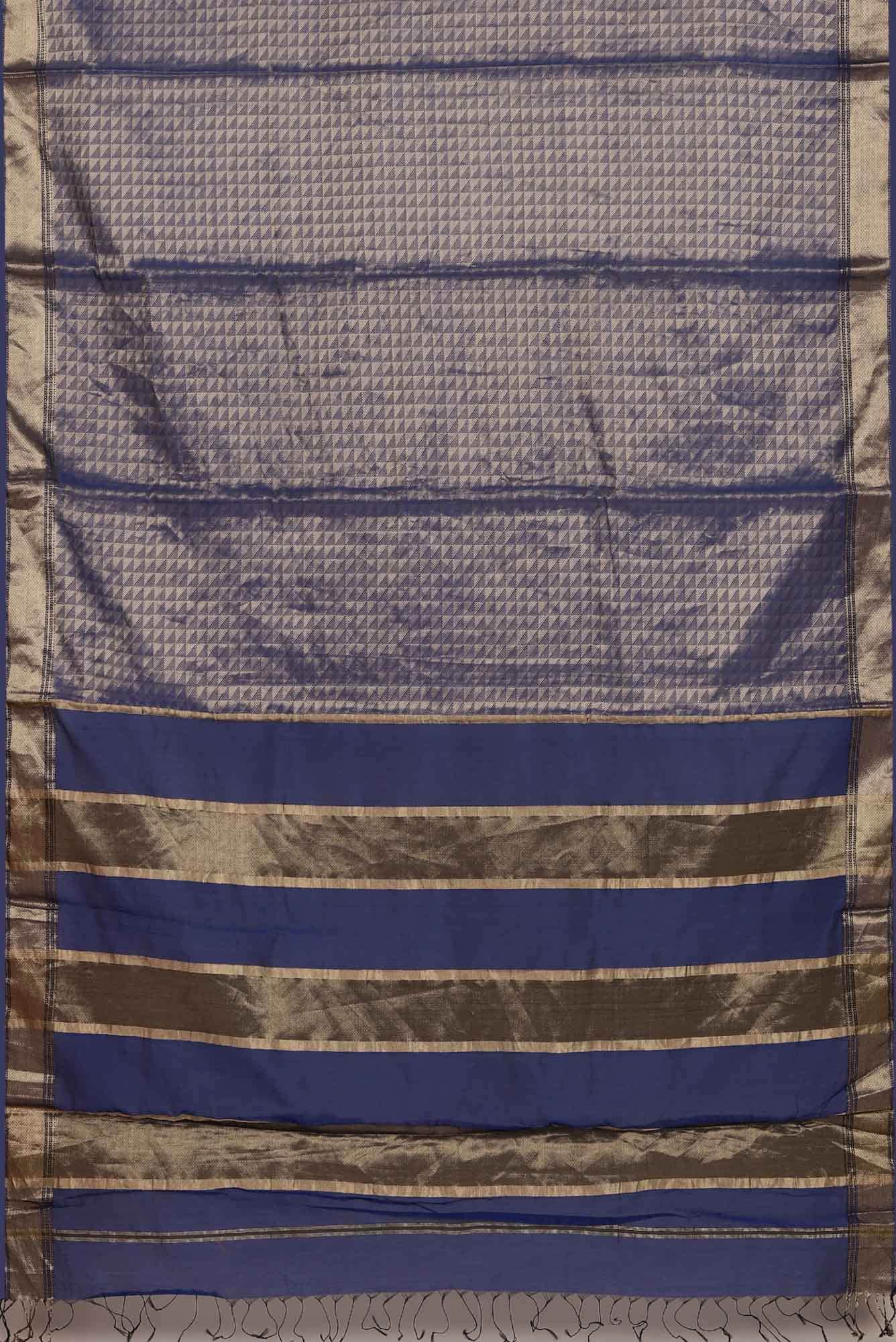 Blue Maheshwari Silk Cotton Saree