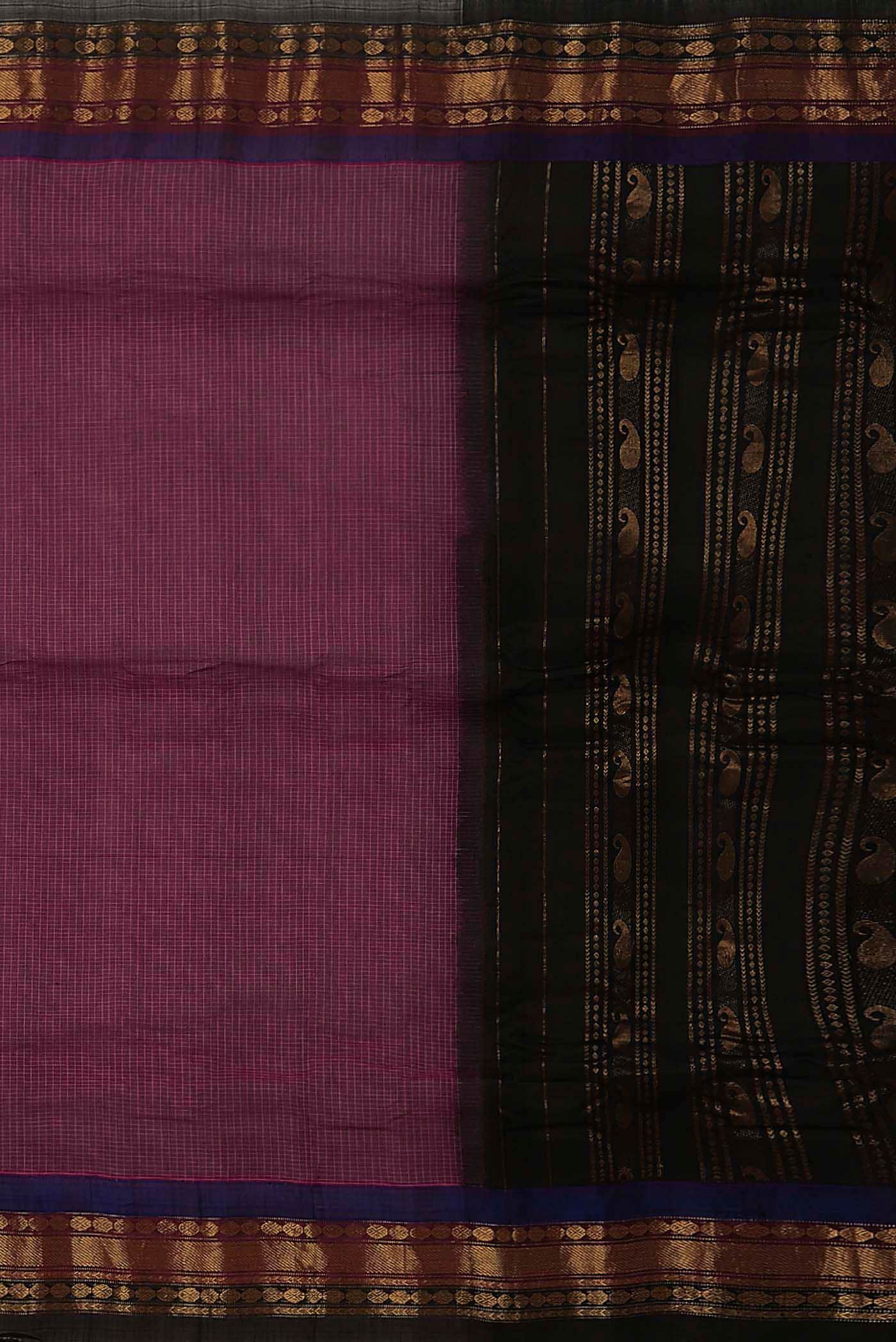 Dark Pink Gadwal cotton Saree