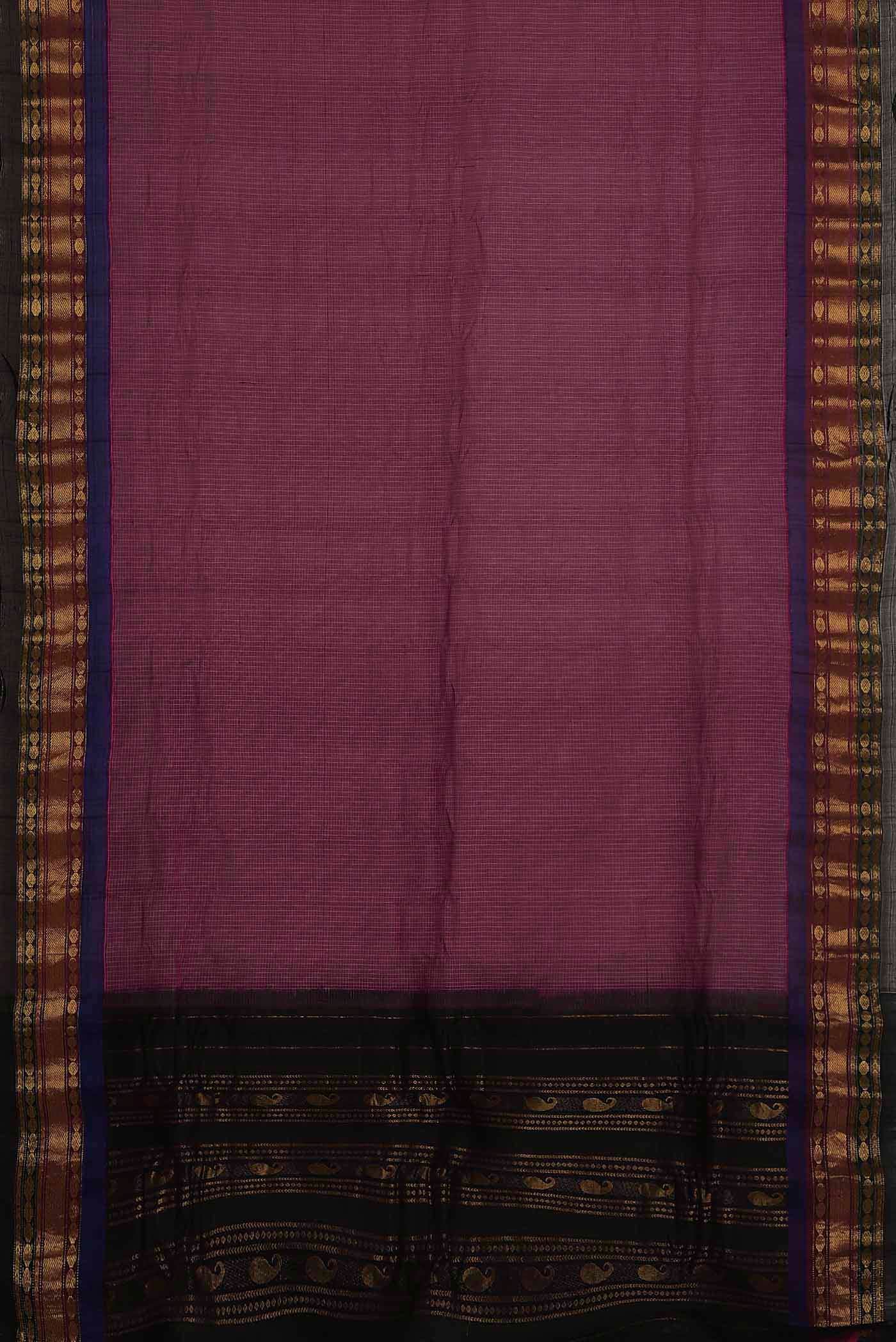 Dark Pink Gadwal cotton Saree