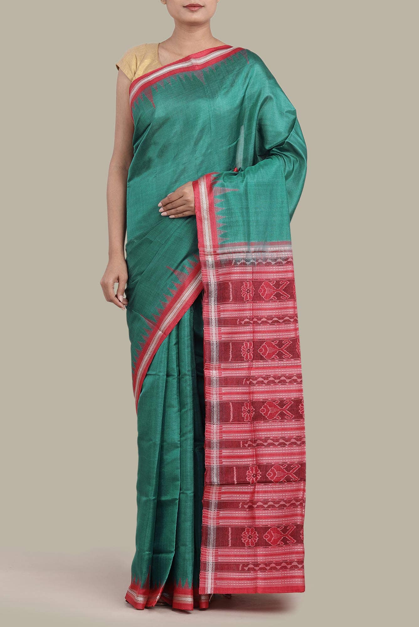 Green Orissa Silk Saree
